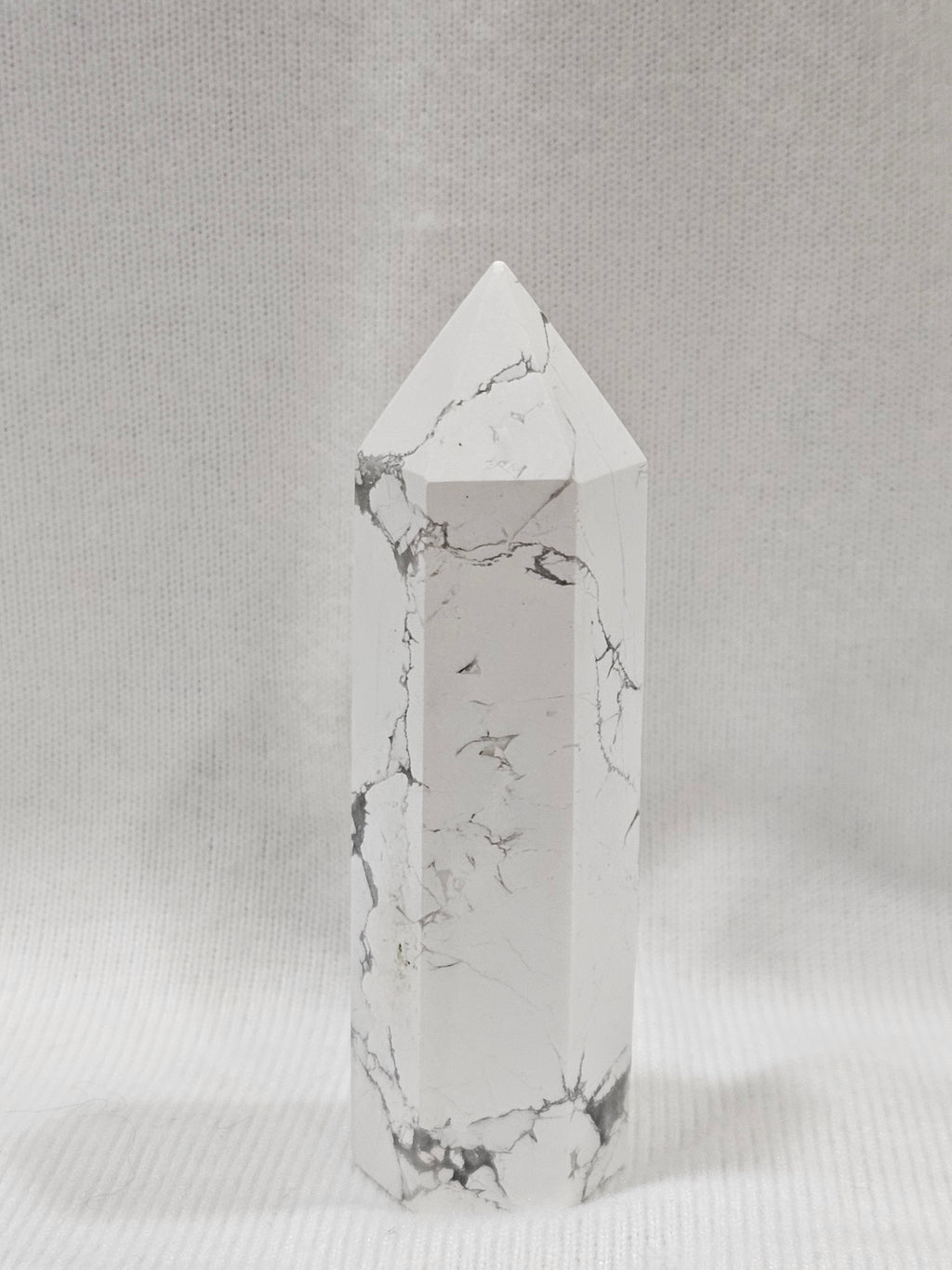 Howlite Crystal Tower – 3¼" Wide | Natural Calming Stone