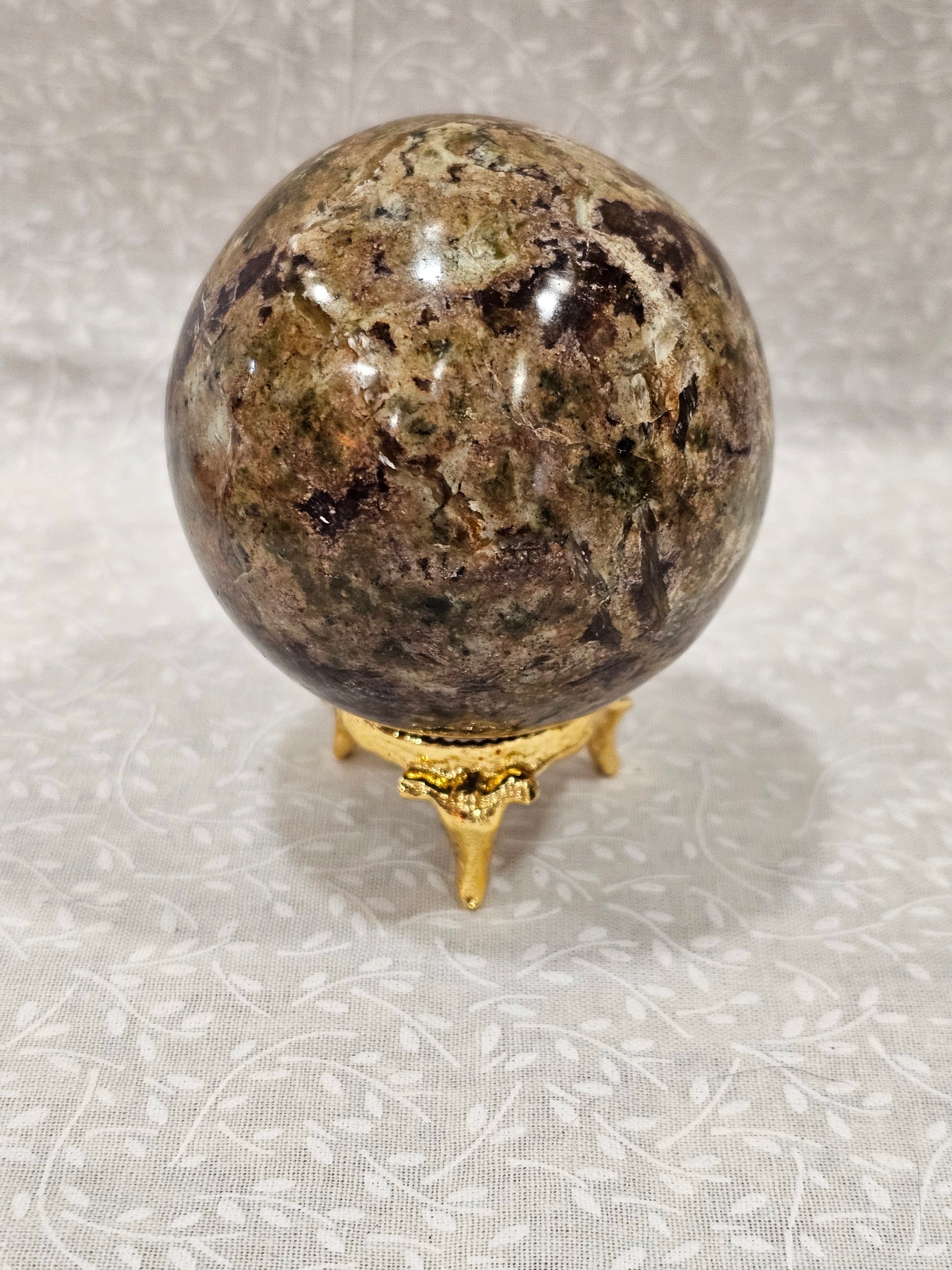 Green Cherry Blossom Crystal Sphere