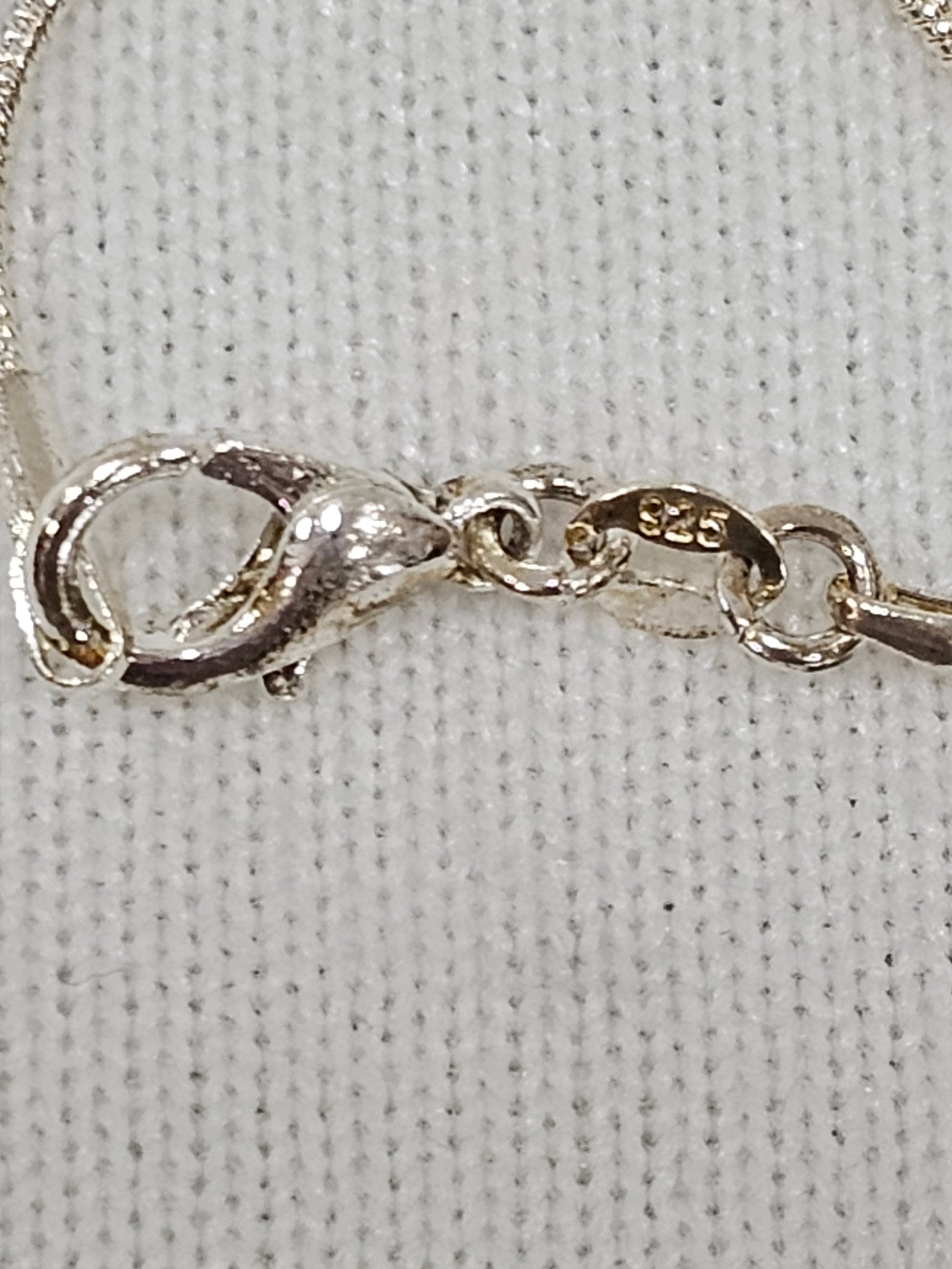 Sapphire Gemstone Momma & Baby Dolphin Pendant - Sterling Silver Necklace 24" Chain