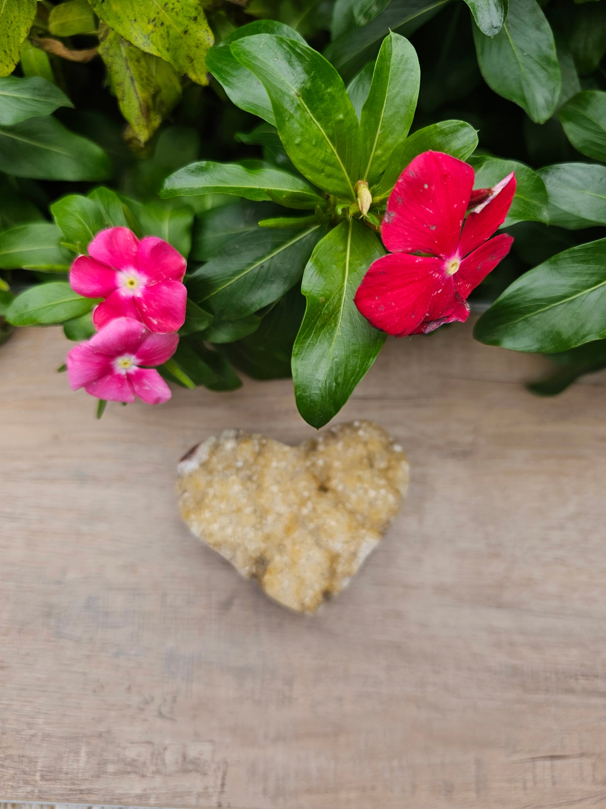 Citrine Geode Crystal Heart - 3" Natural Stone Carving