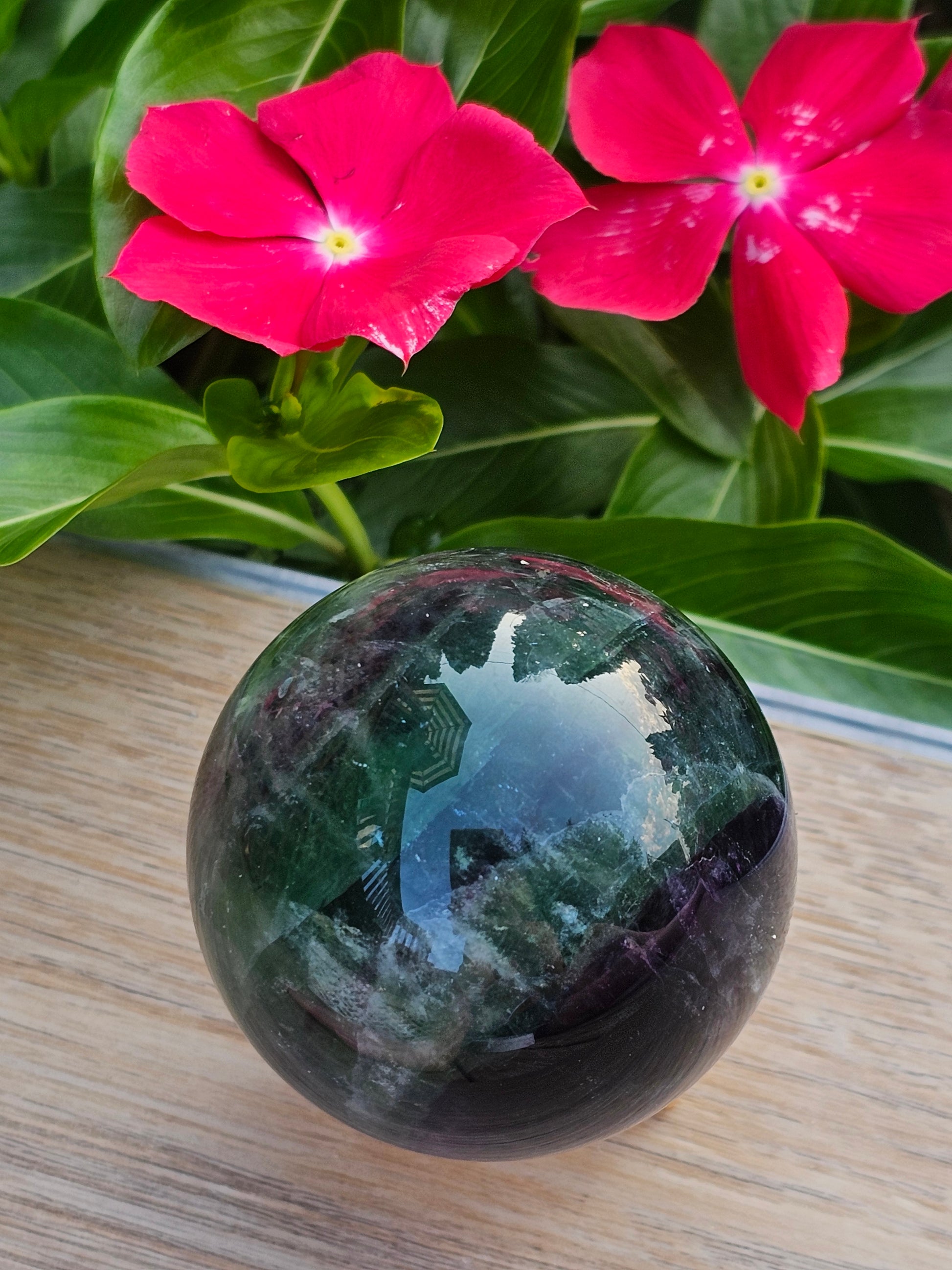 Rainbow Fluorite Crystal Sphere