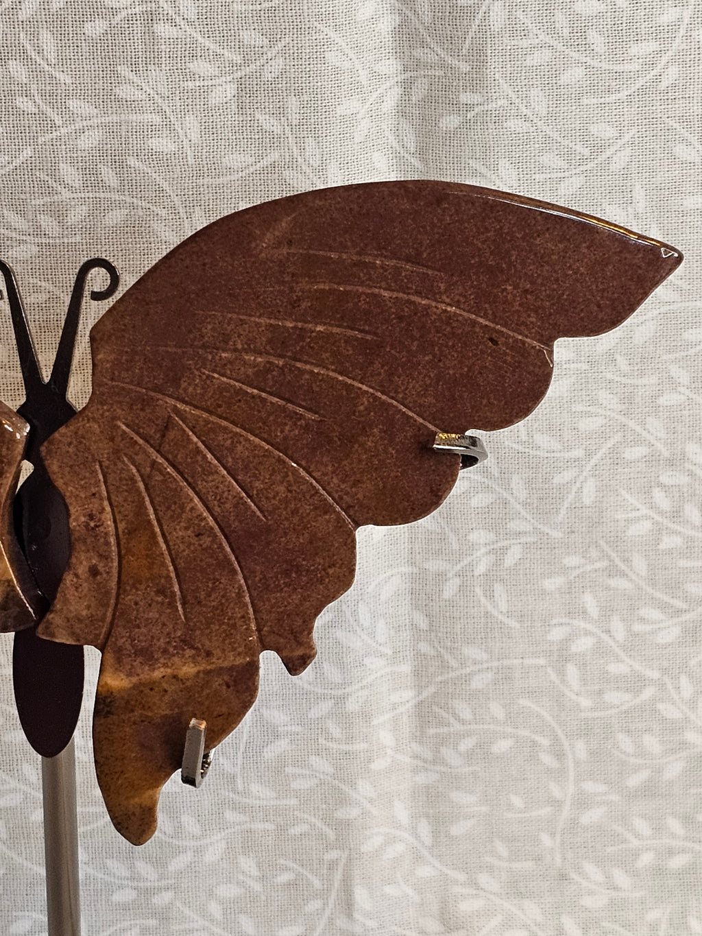 Jasper Crystal Butterfly Wings with Stand - 5 Inch Natural Stone Decor