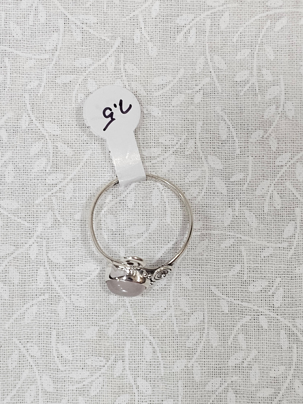 Sterling Silver Rose Quartz Gemstone Ring - Size 7.5