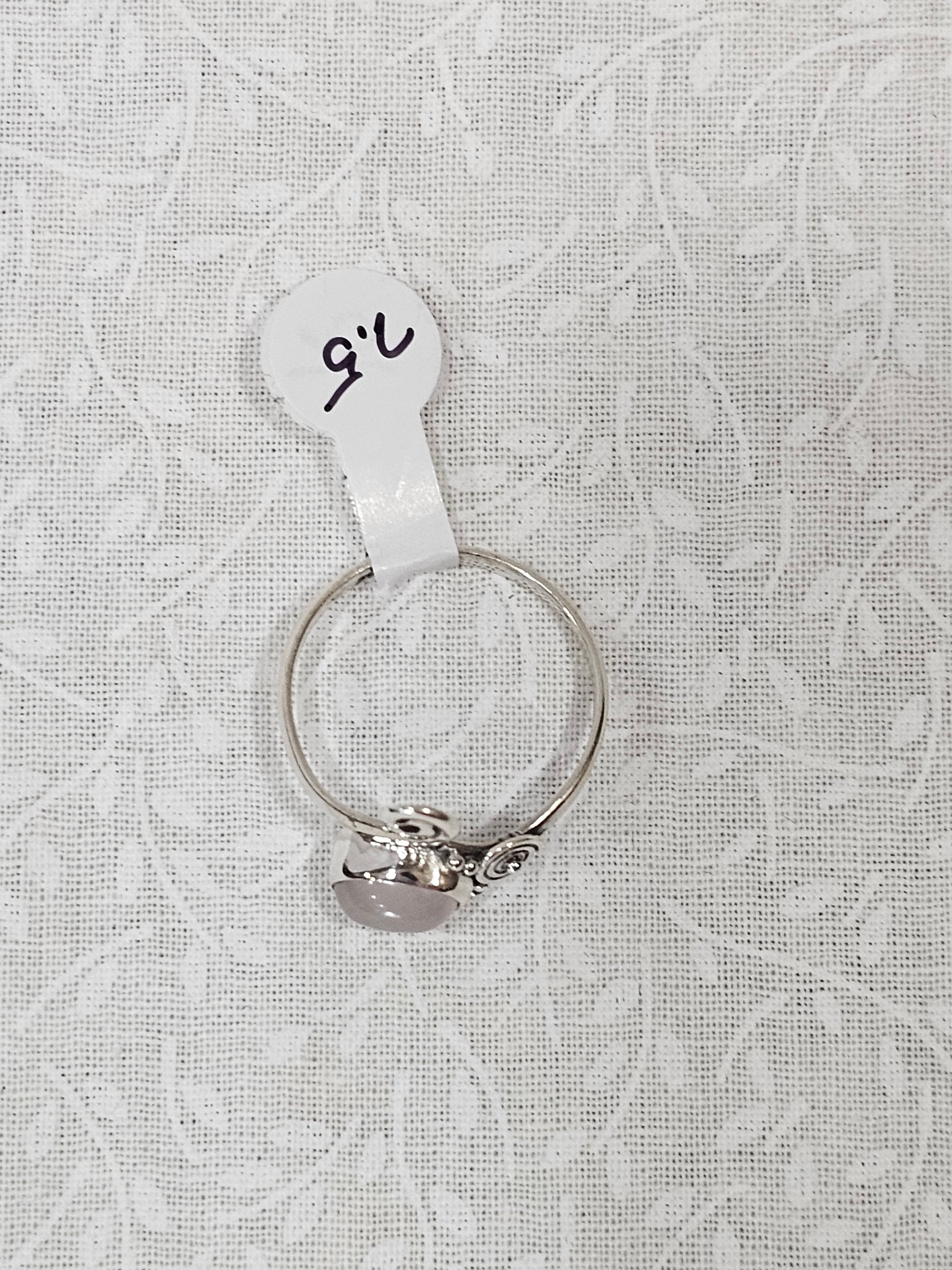 Sterling Silver Rose Quartz Gemstone Ring - Size 7.5