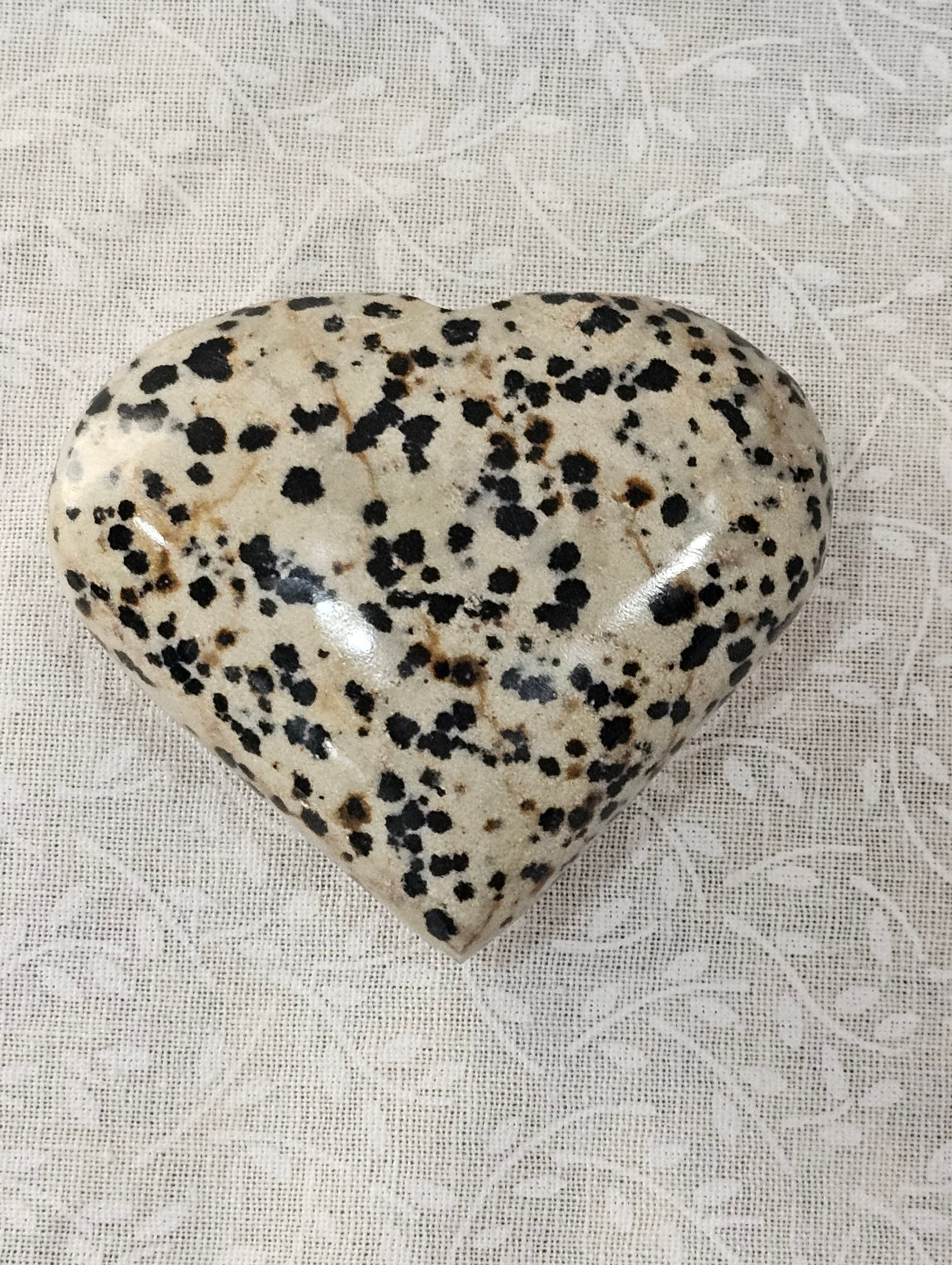 Dalmatian Jasper Crystal Heart