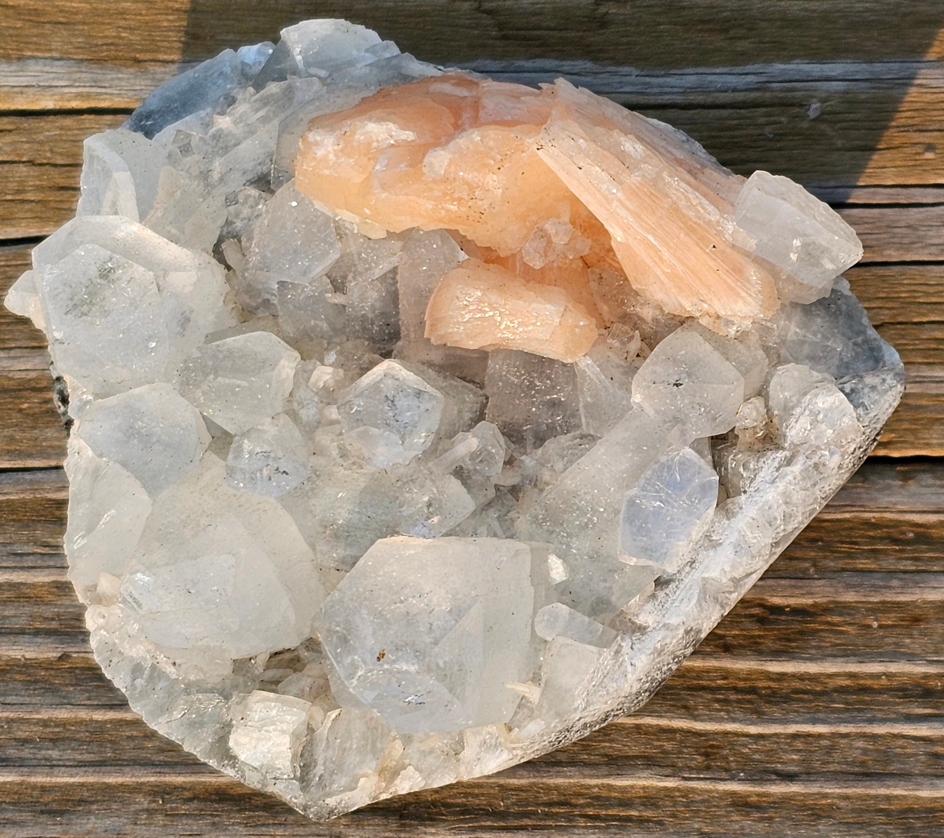 Apophyllite with Stillbite Raw Crystal