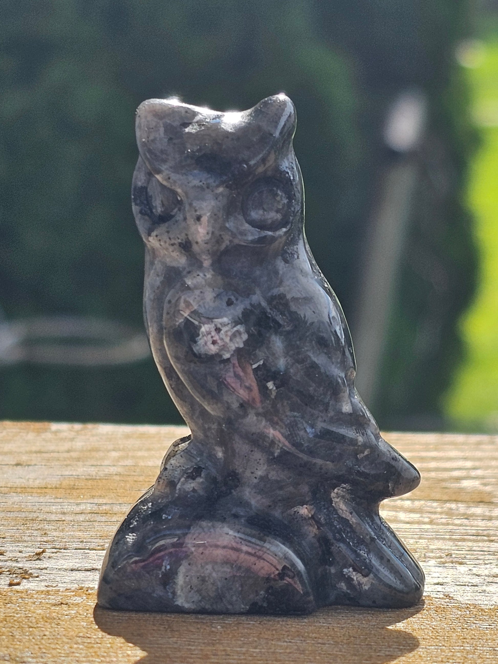Black Labradorite Crystal Owl