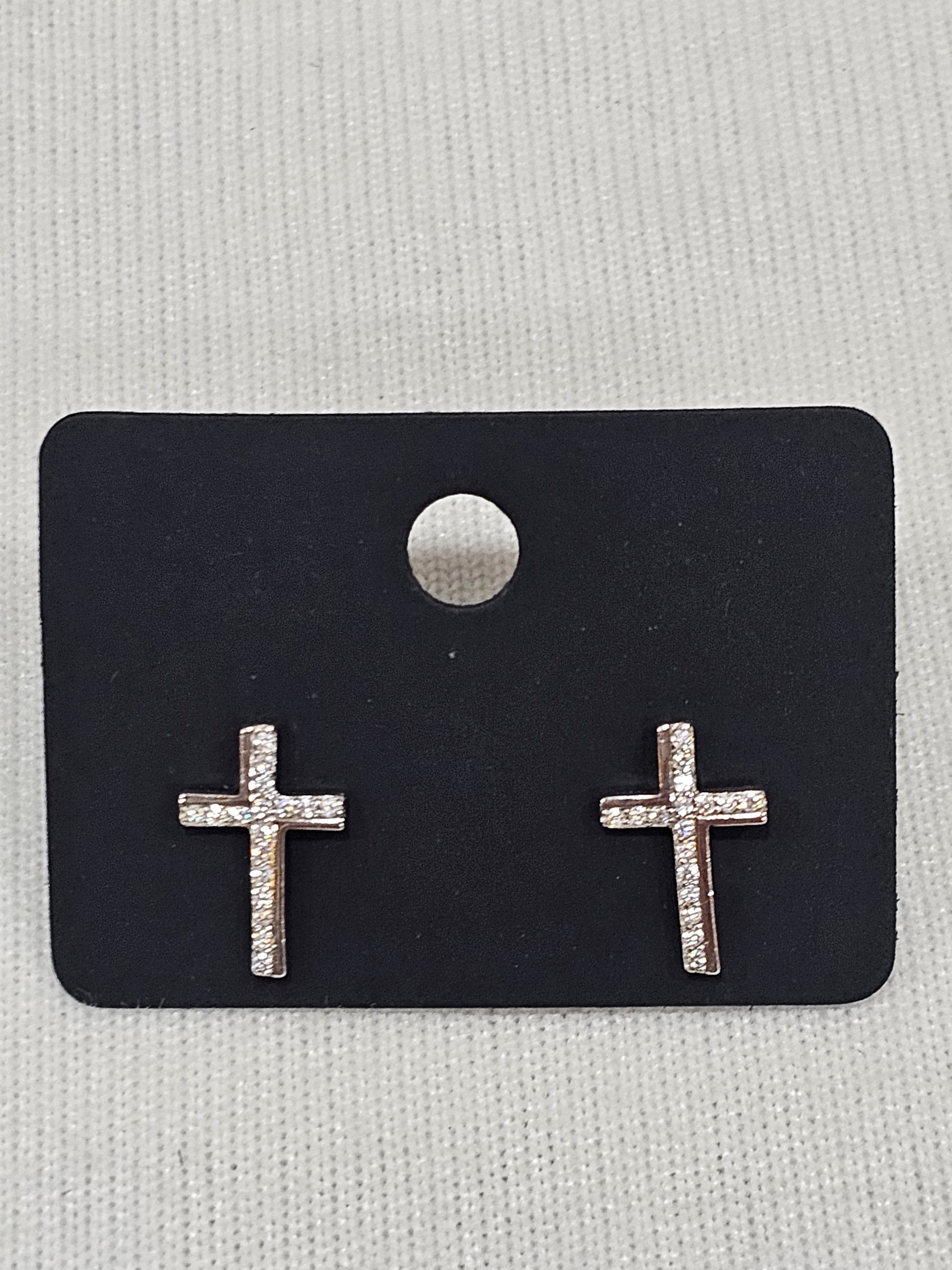 Cross Quartz Sterling Silver Earrings - Natural Gemstone