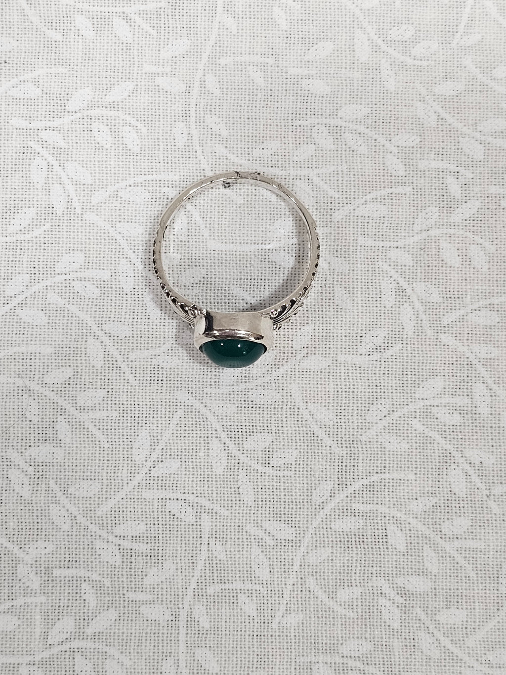 Sterling Silver Emerald Prosperity Ring - Size 7.5