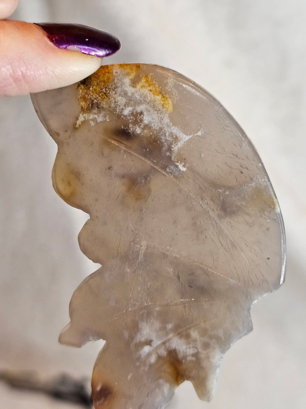 Agate Crystal Butterfly Wings with Stand