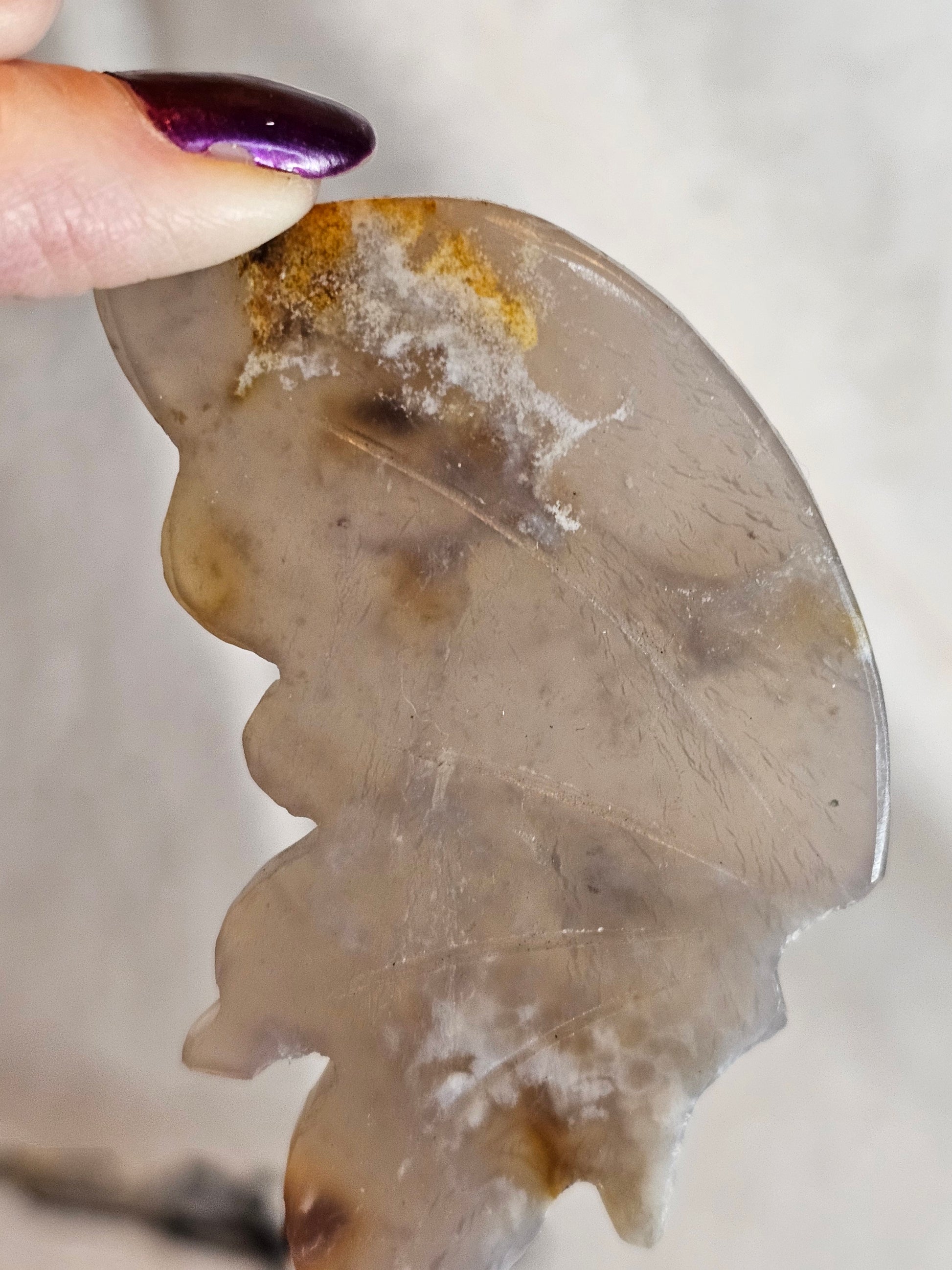 Agate Crystal Butterfly Wings with Stand