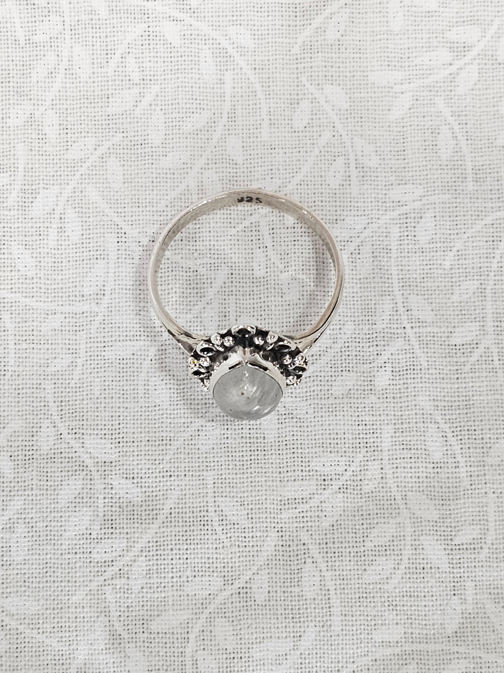 Sterling Silver Tear Drop Moonstone Ring - Size 8