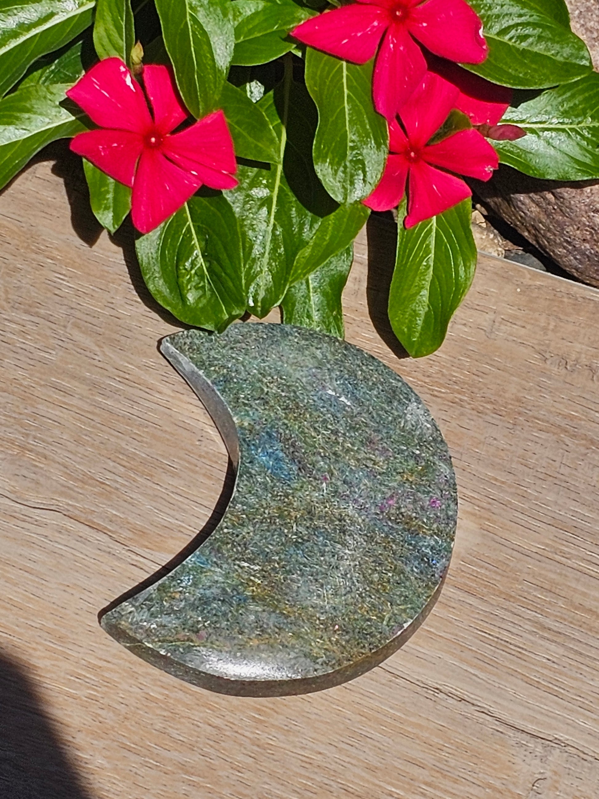 Ruby Zoisite Crystal Crescent Moon