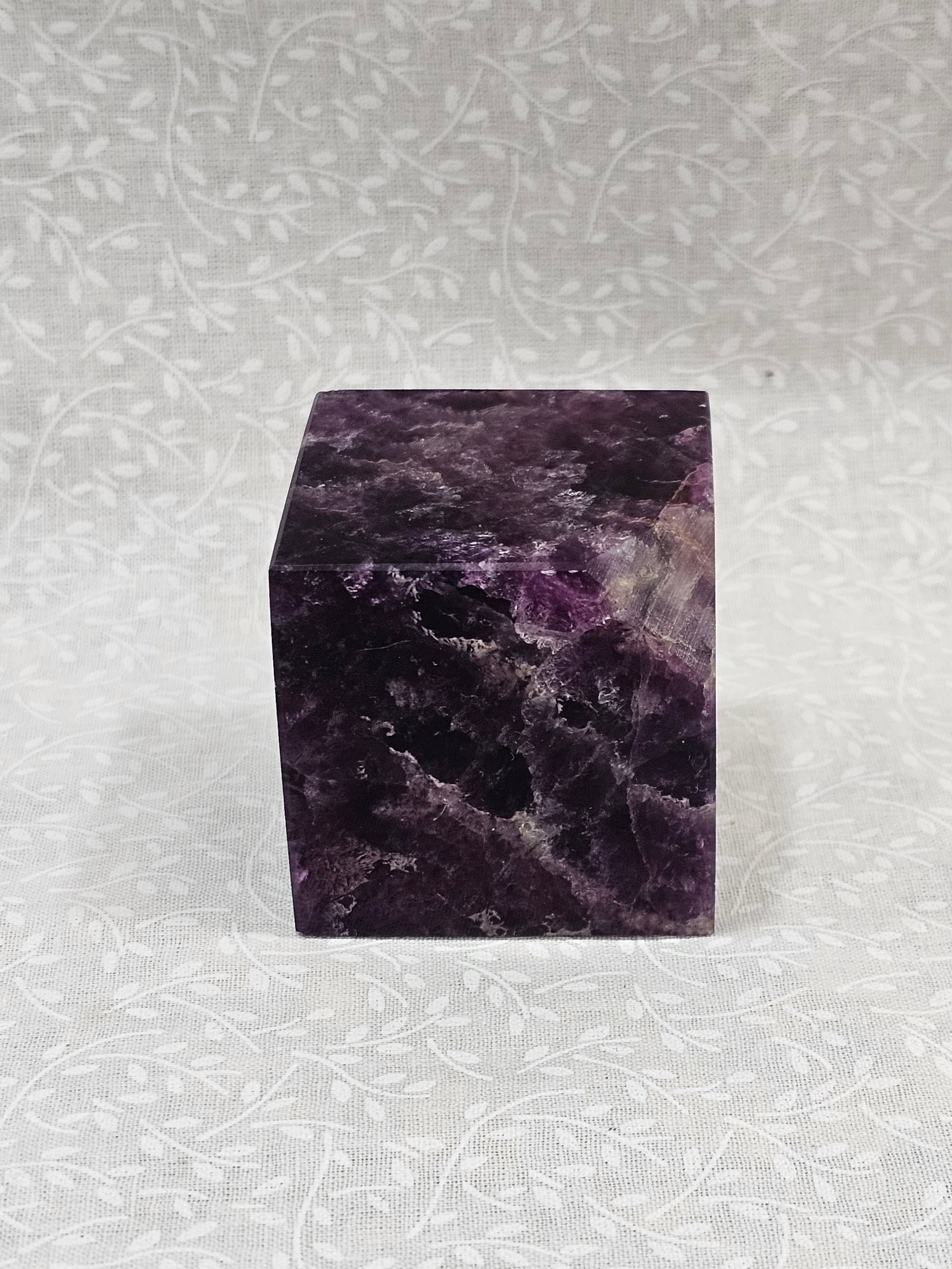 Purple Fluorite Crystal Cube