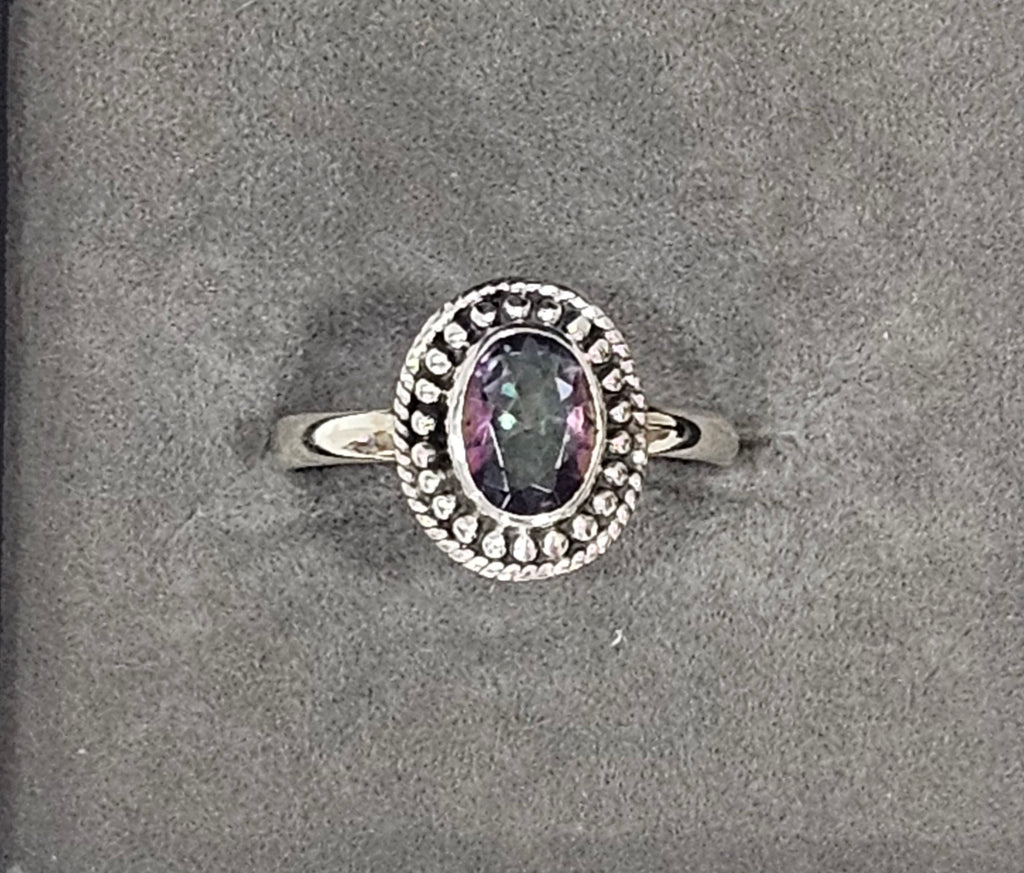 Sterling Silver Rainbow Mystic Topaz Ring - Size 8