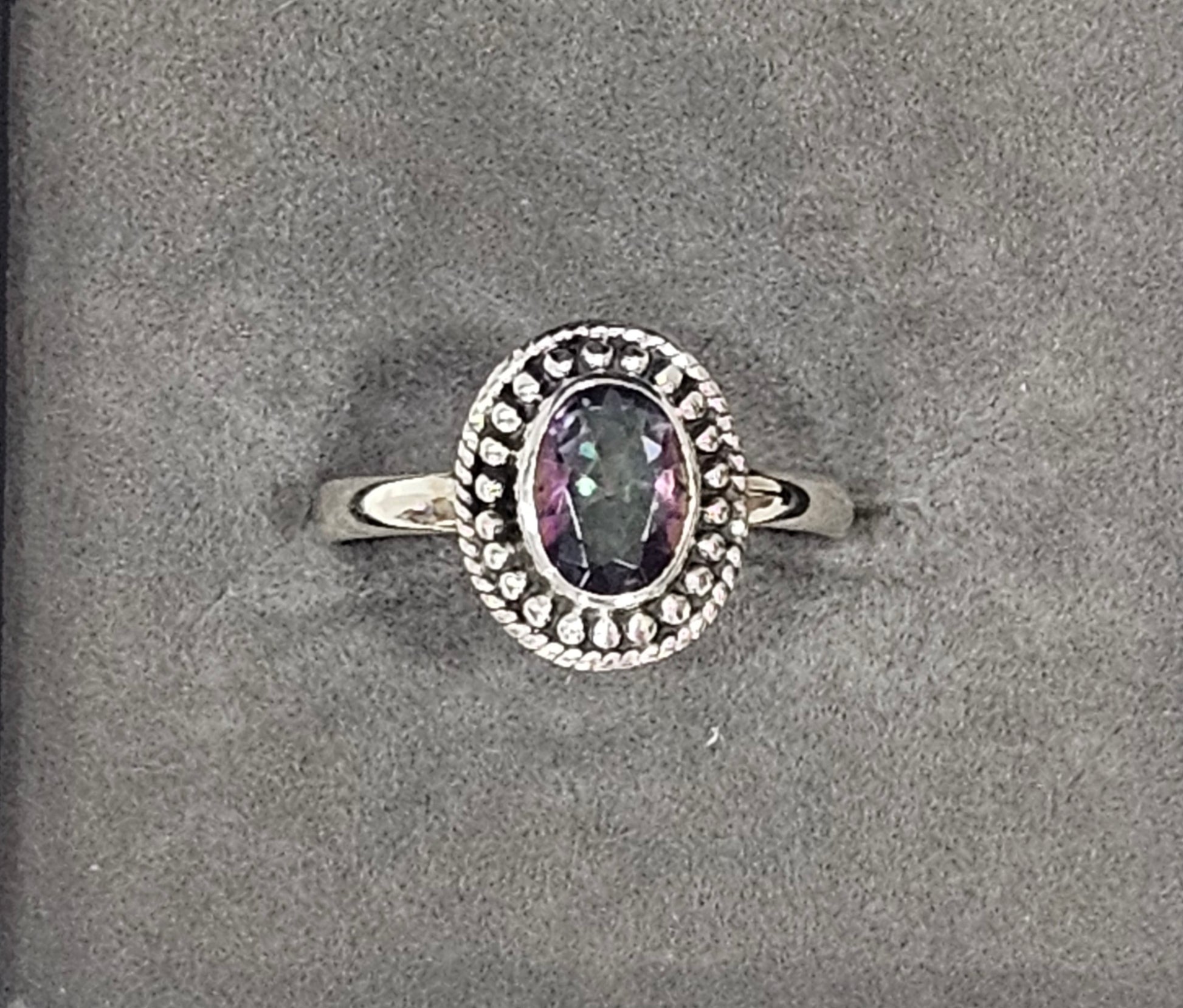Sterling Silver Rainbow Mystic Topaz Ring - Size 8