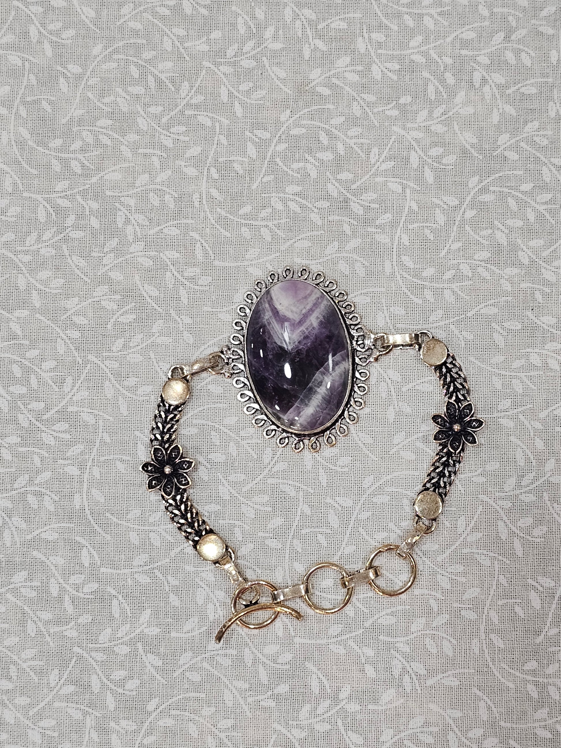 Sterling Silver Amethyst Gemstone Bracelet