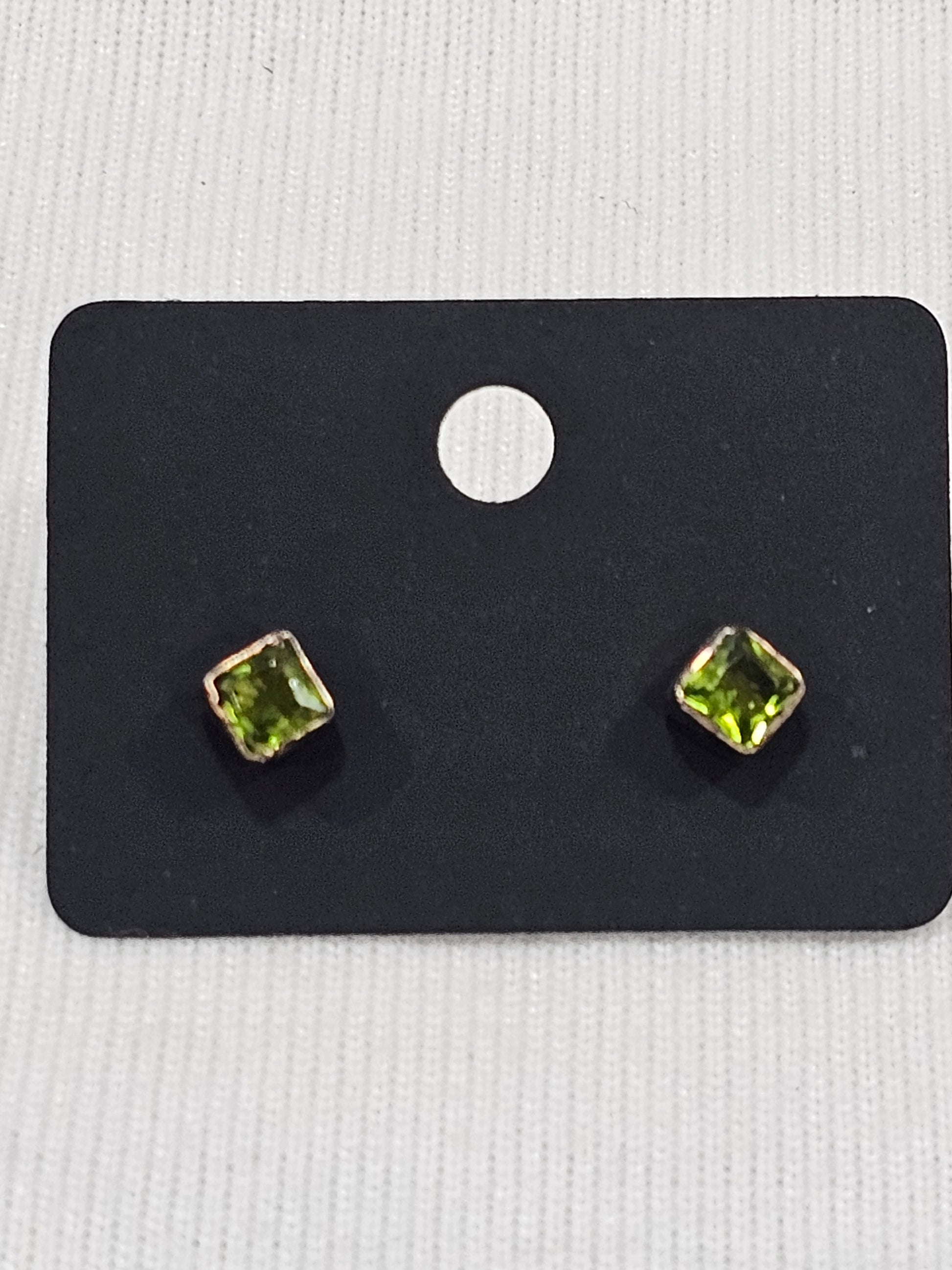 Peridot Earrings - Natural Gemstone Sterling Silver