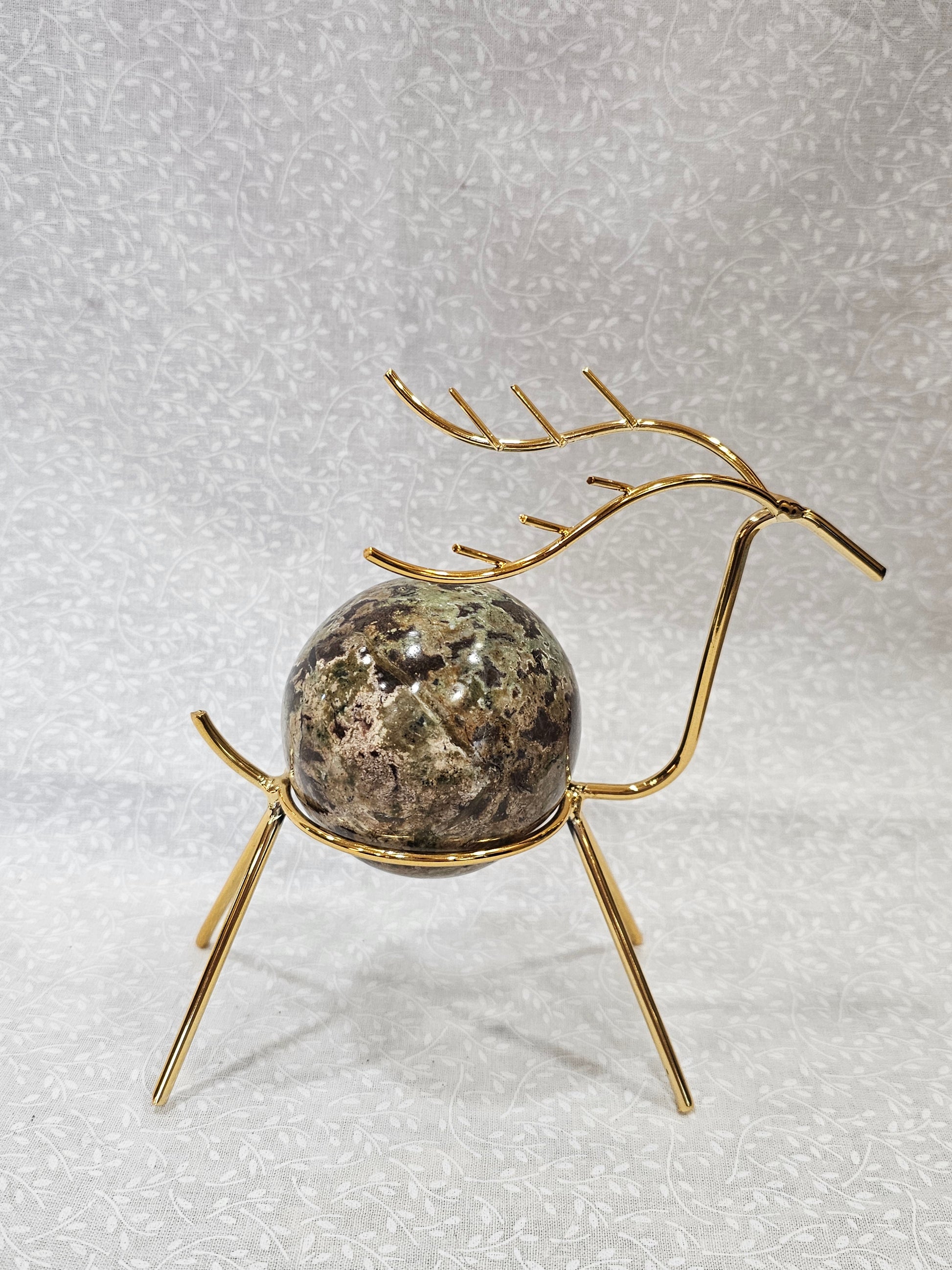Crystal Sphere Holder Stand Deer Design