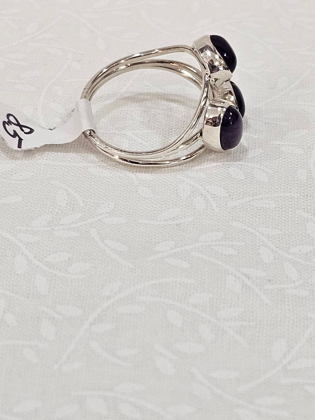 Sterling Silver Open-Back Amethyst Ring - Size 8.5