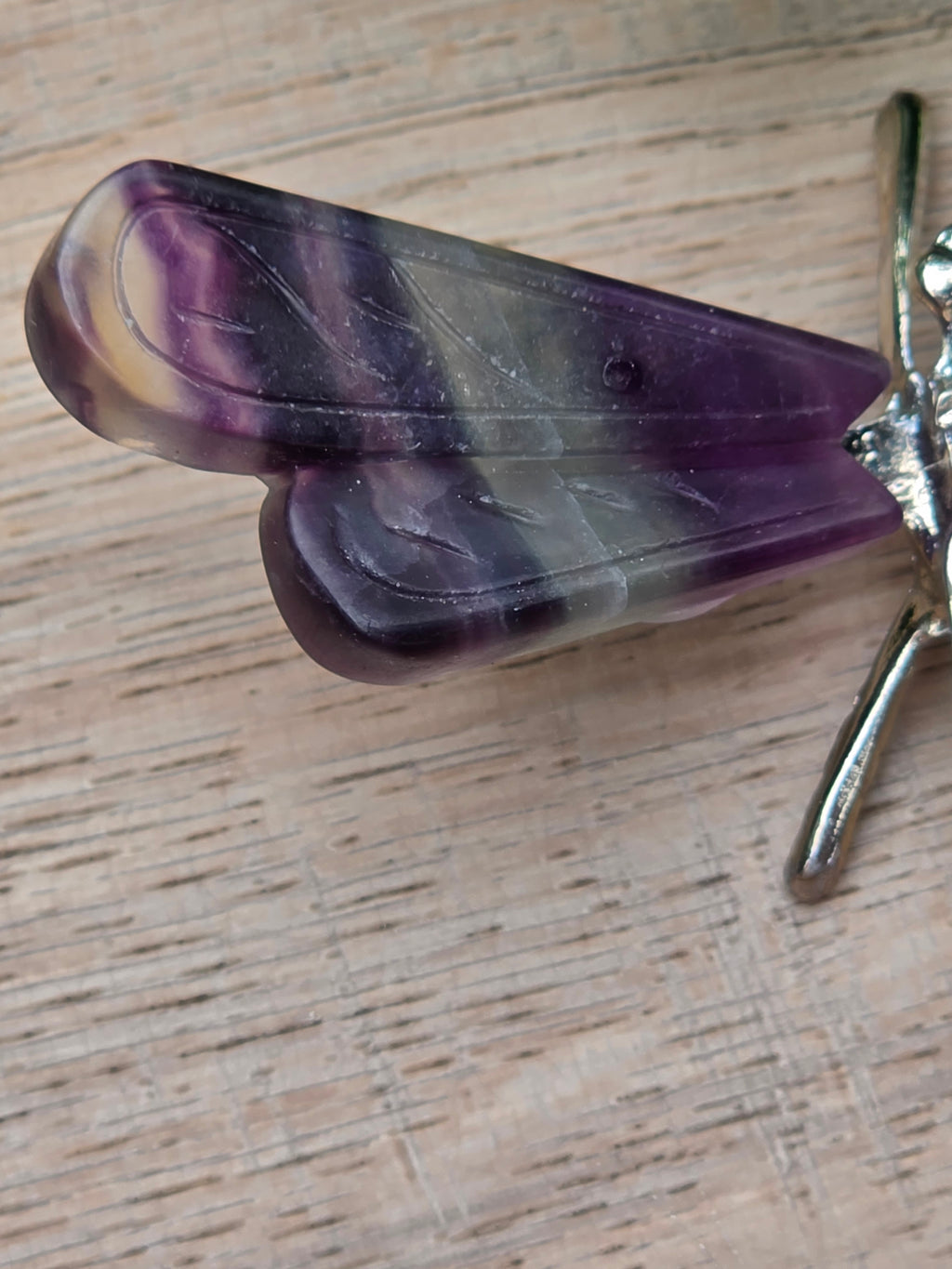 Rainbow Fluorite Crystal Dragonfly