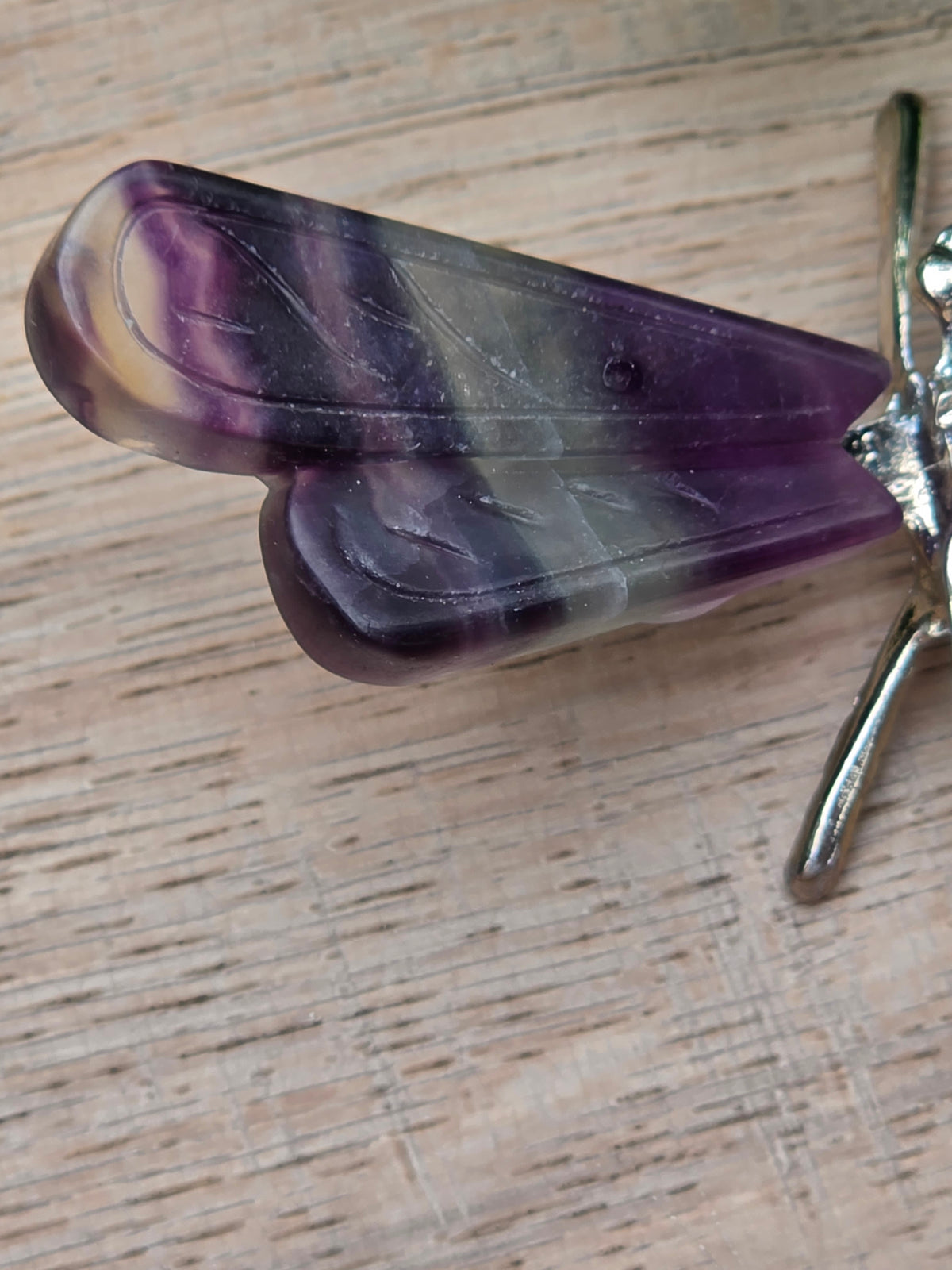 Rainbow Fluorite Crystal Dragonfly