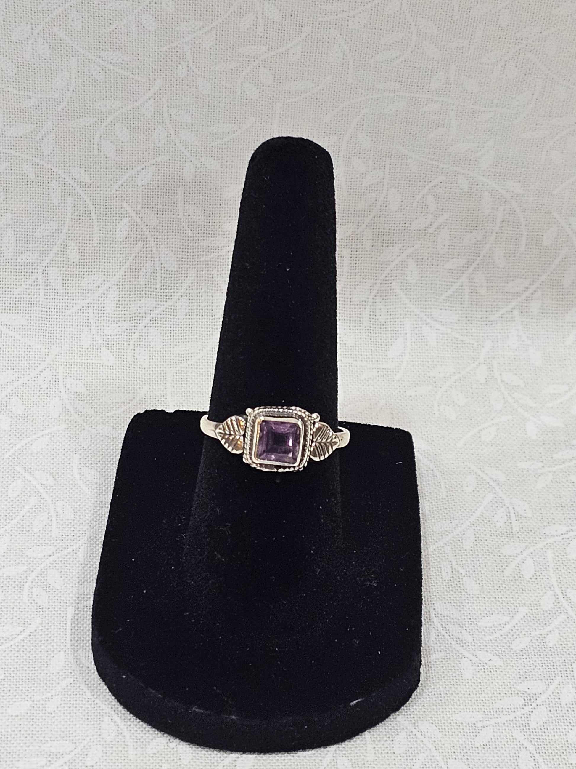 Sterling Silver Amethyst Gemstone Ring 6
