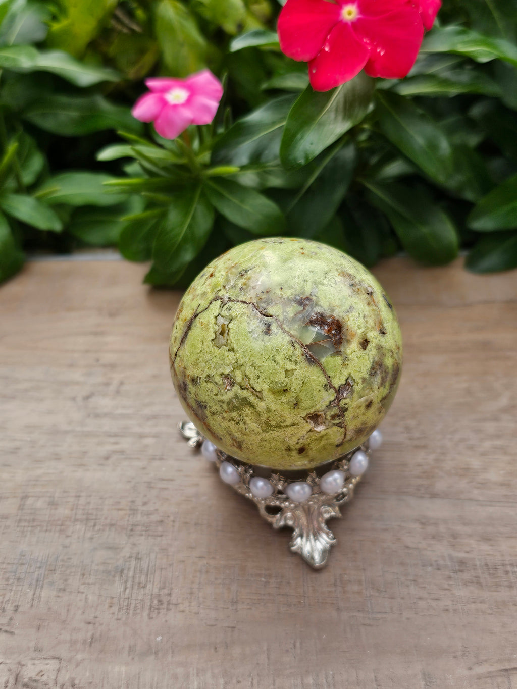 Green Opal Crystal Sphere - Natural Healing Stone 60mm