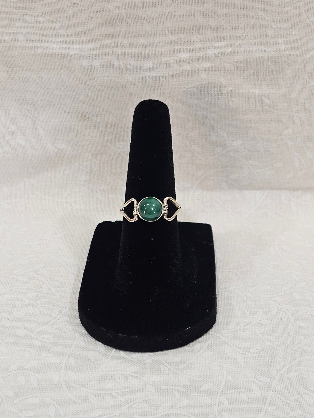 Sterling Silver Malachite Gemstone Ring 5.5
