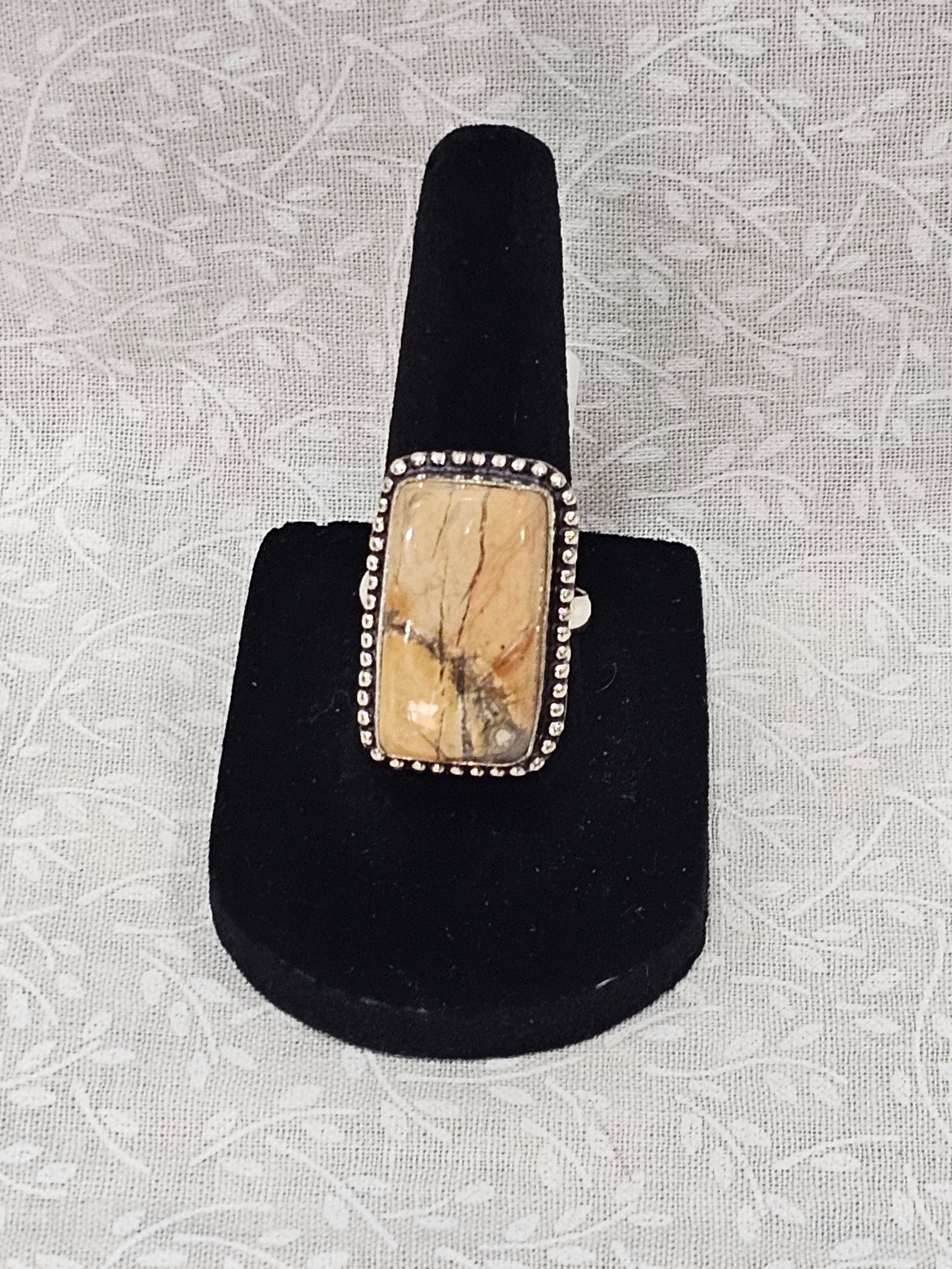 Sterling Silver Jasper Gemstone Ring 7