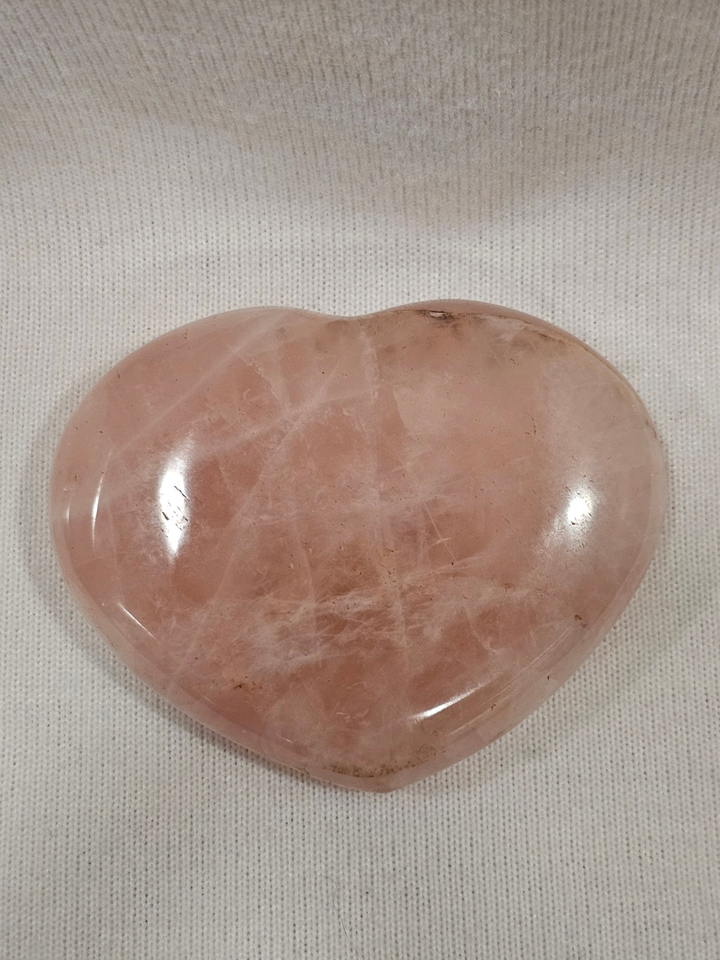 Pink Quartz Crystal Heart – Polished Rose Quartz  Carved Heart