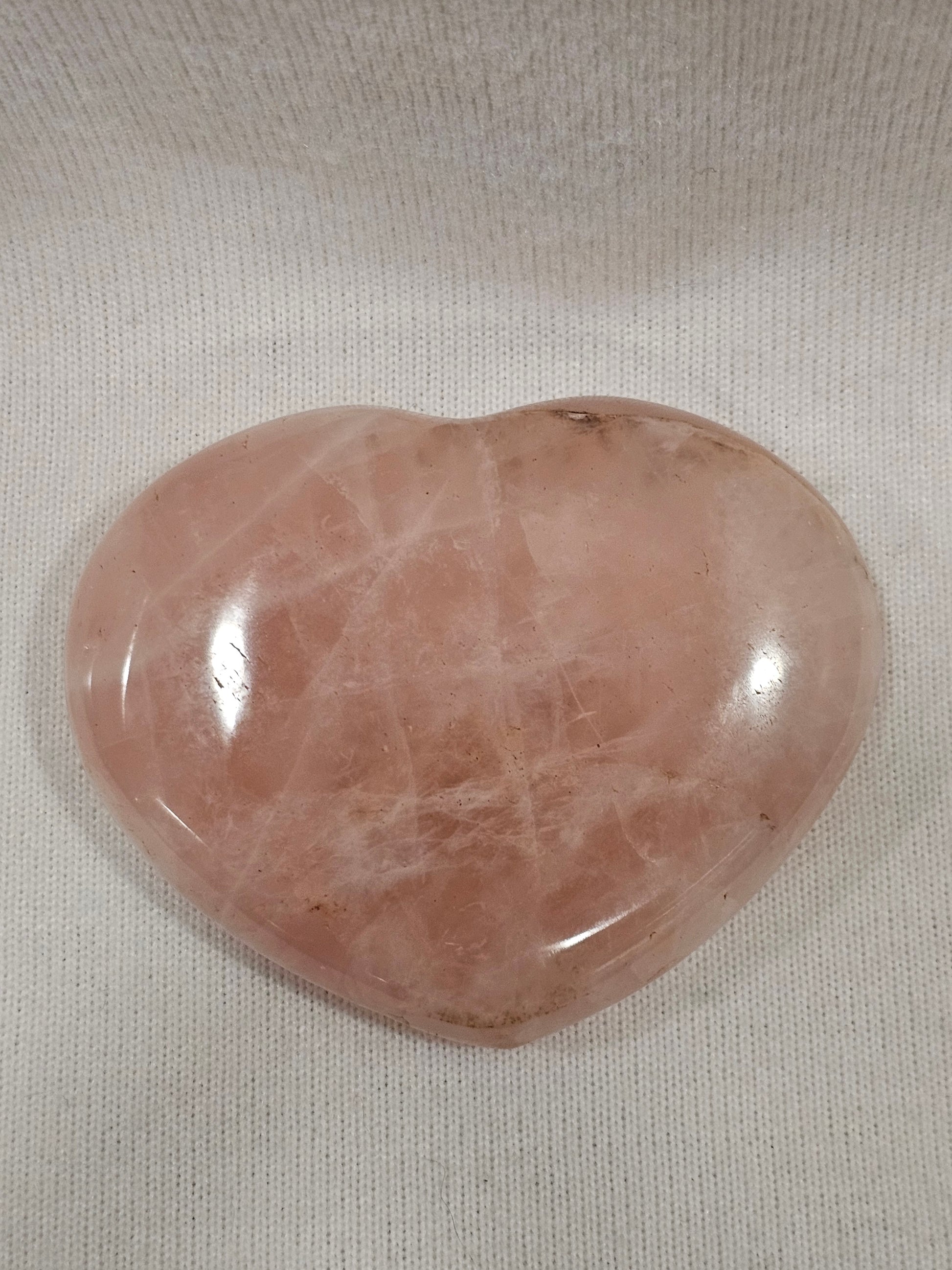 Pink Quartz Crystal Heart – Polished Rose Quartz  Carved Heart