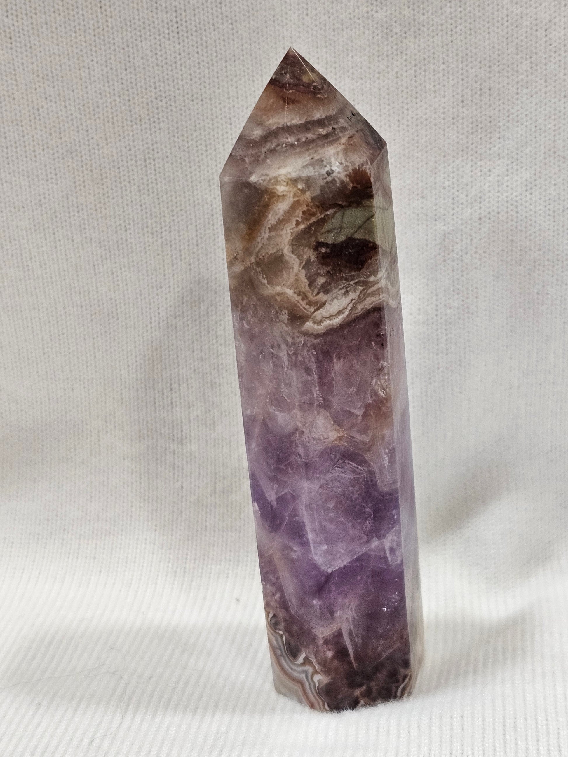 Amethyst & Crazy Lace Agate Crystal Tower