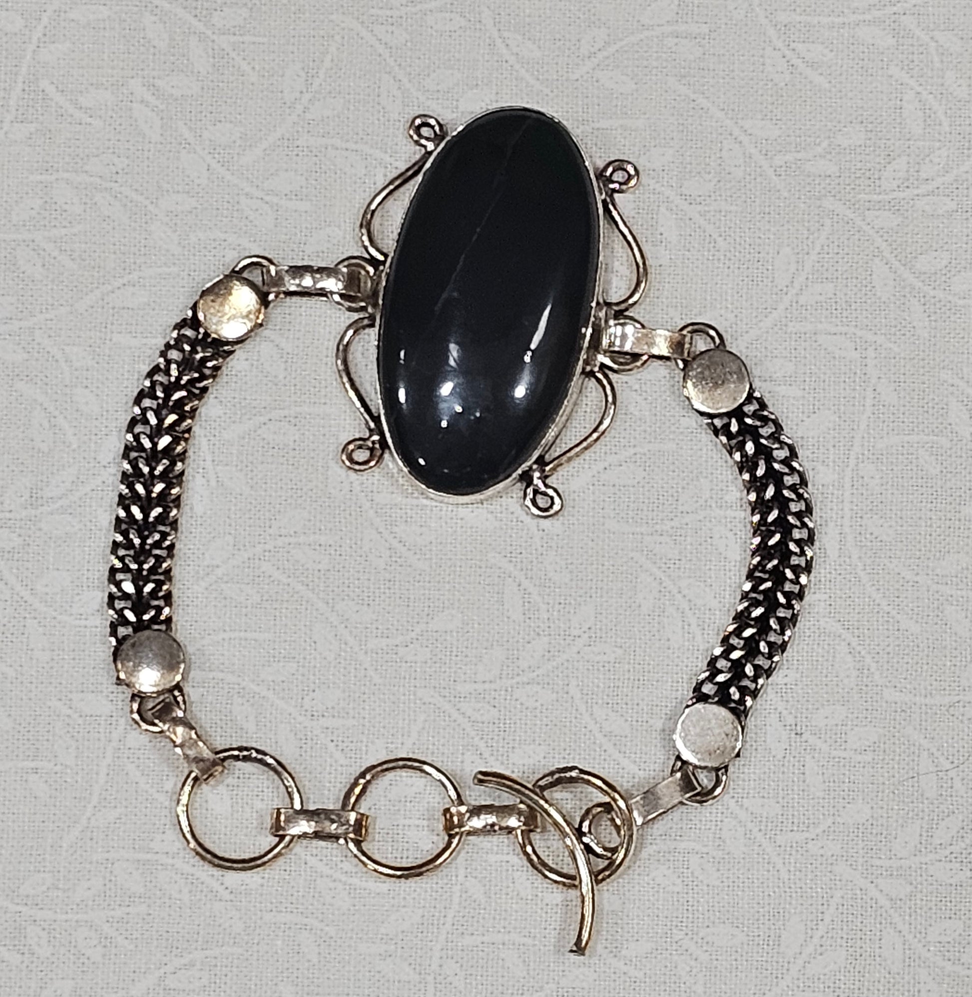 Sterling Silver Jade Gemstone Bracelet