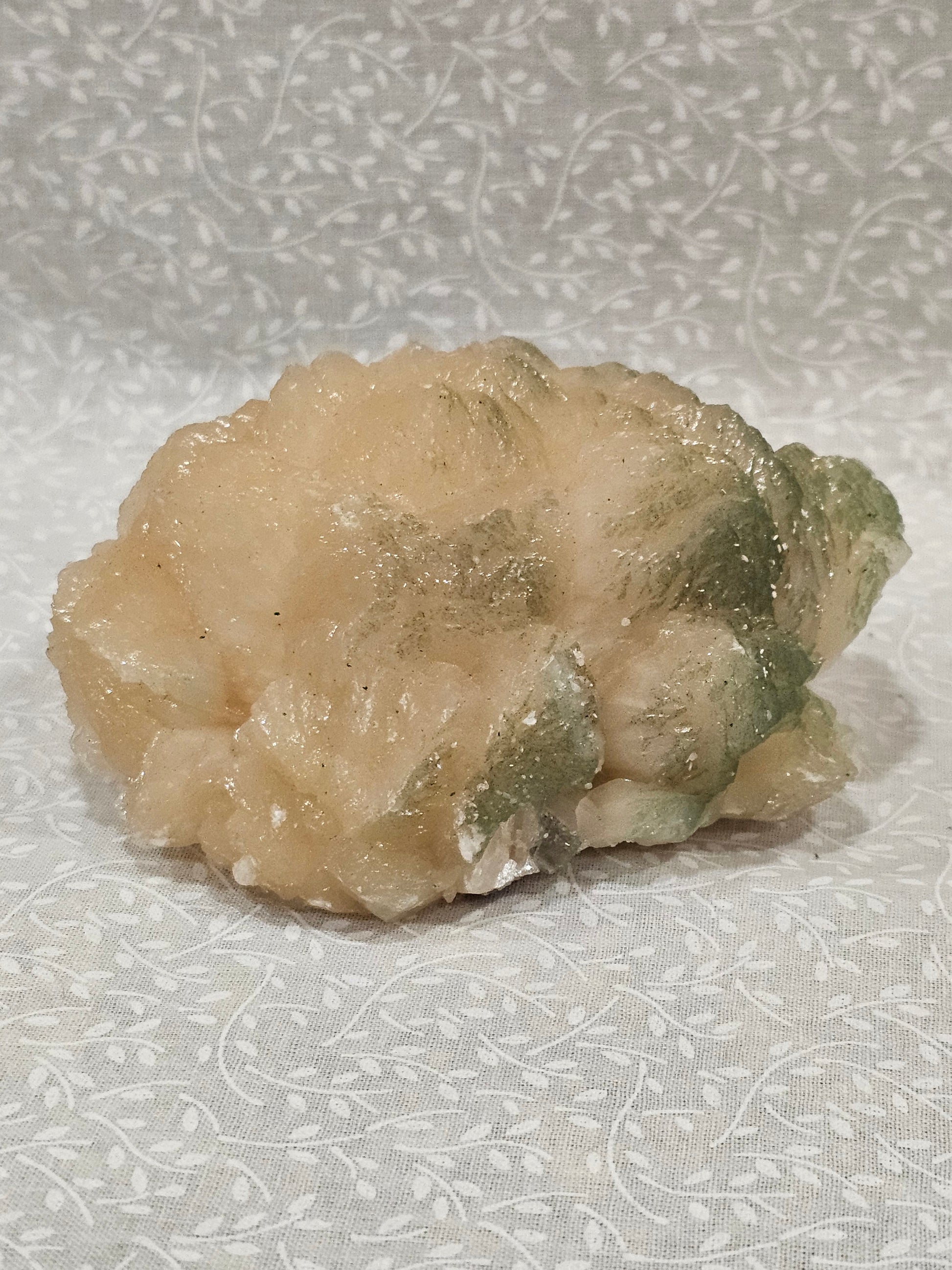 Stillbite with Green Apophyllite Raw Crystal Cluster