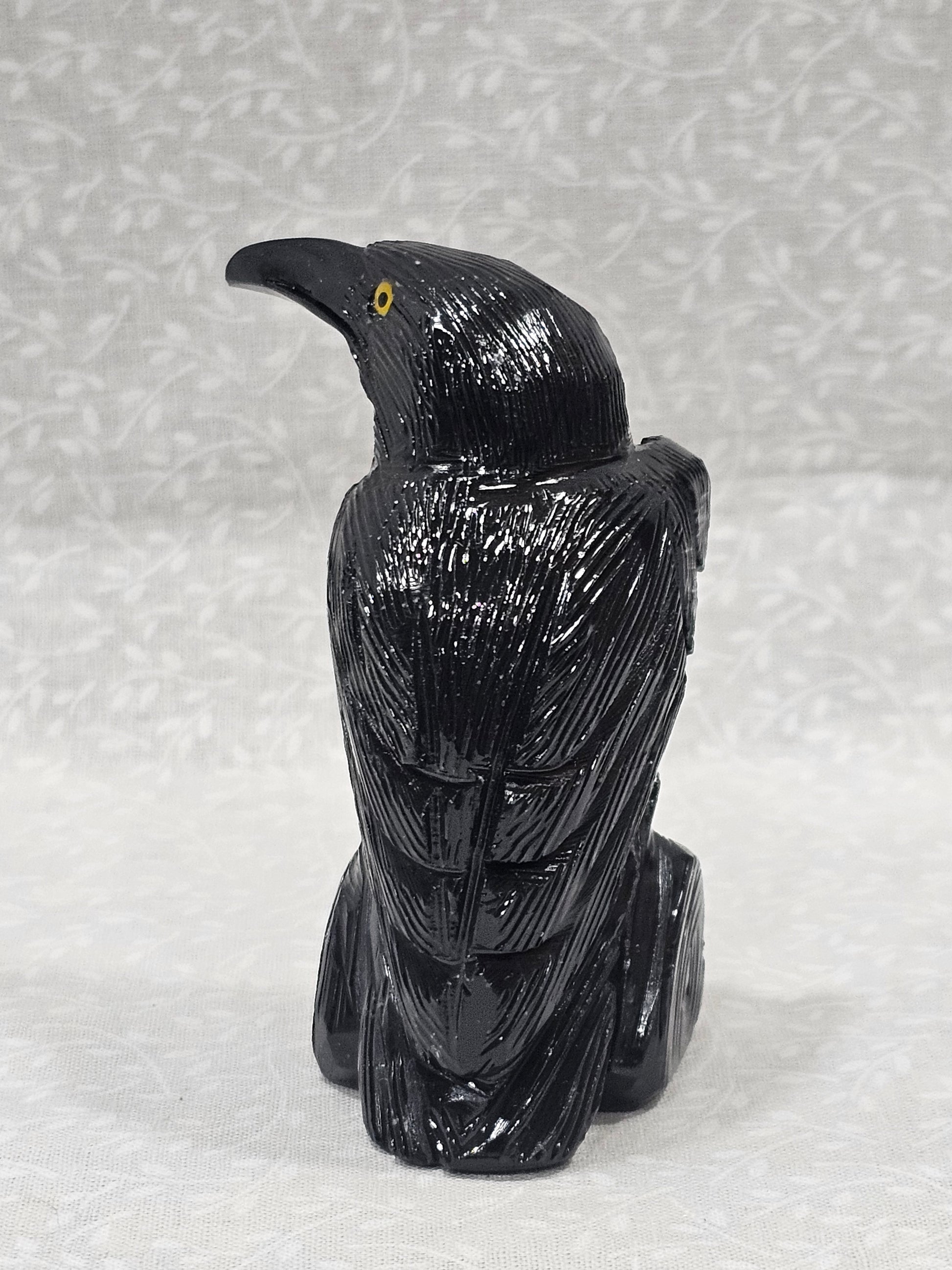 Black Onyx Crystal Raven