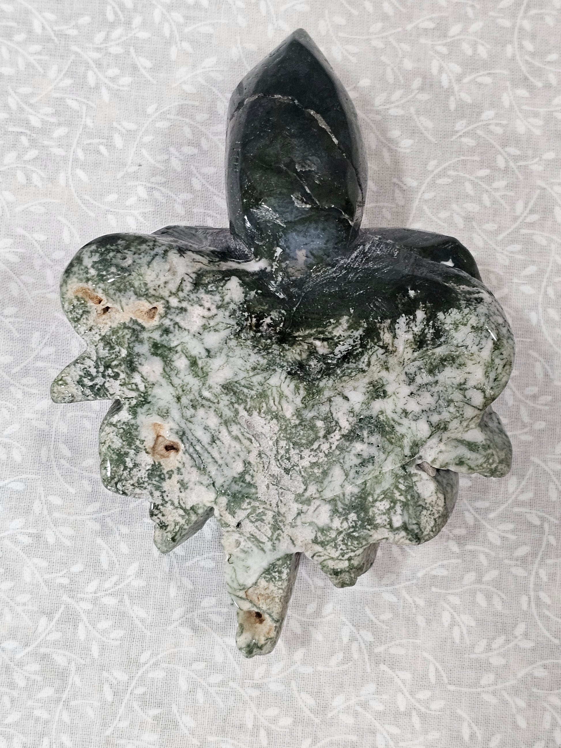 Moss Agate Crystal Turtle