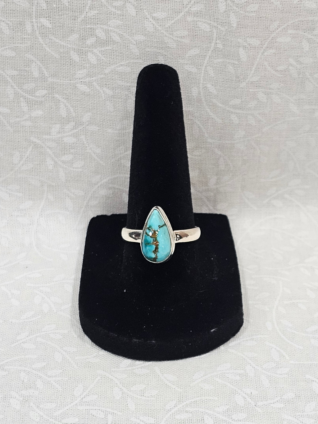 Sterling Silver Emerald Prosperity Ring Abundance Stone - Size 7.5