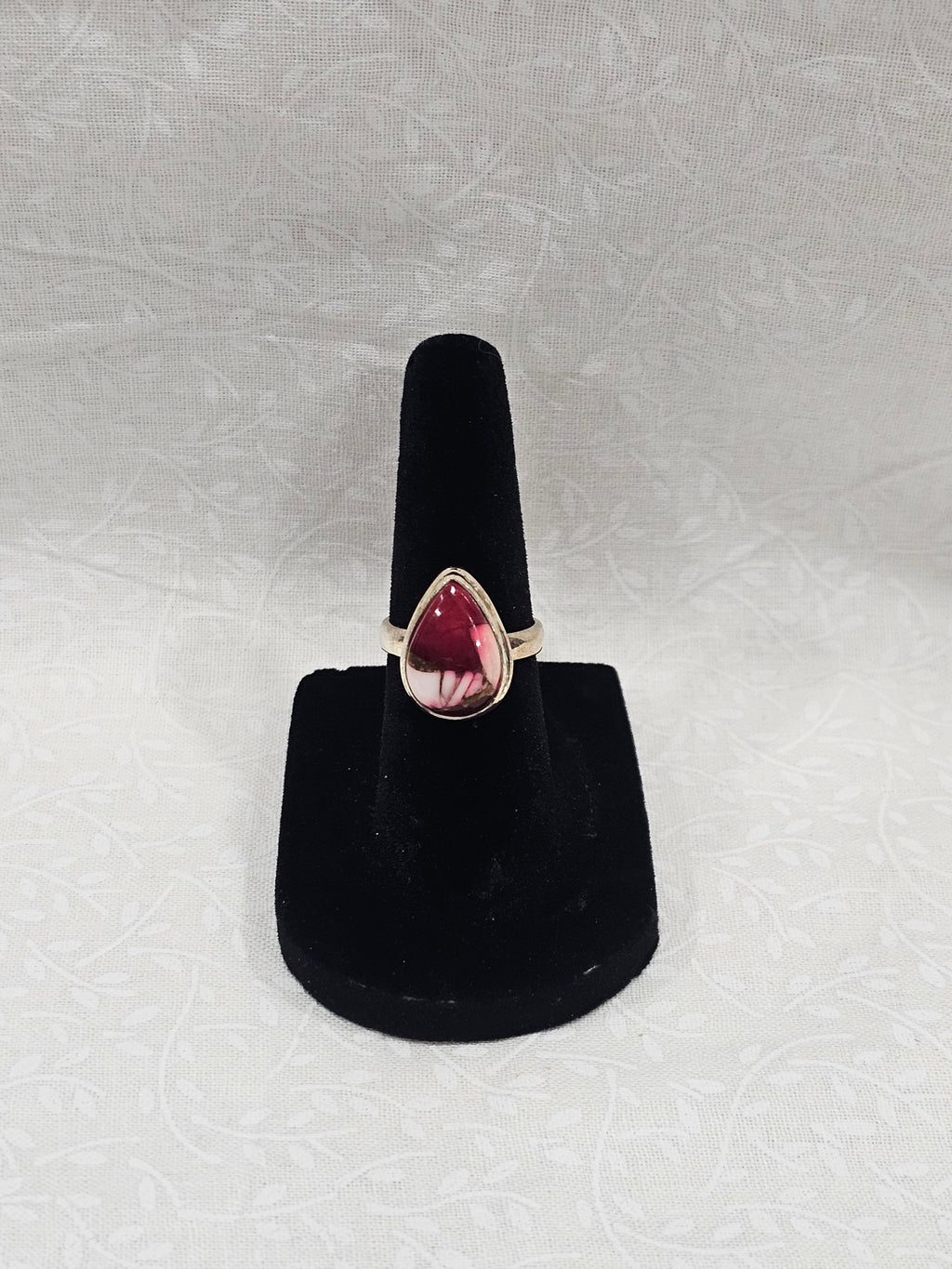 Sterling Silver Rose Dahlia Gemstone Ring - Size 5