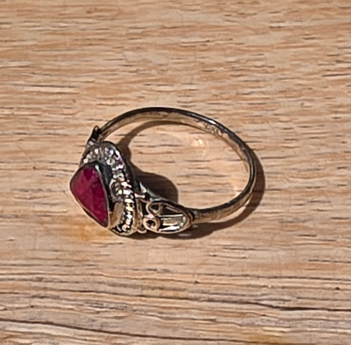 Sterling Silver Ruby Gemstone Ring - Size 7