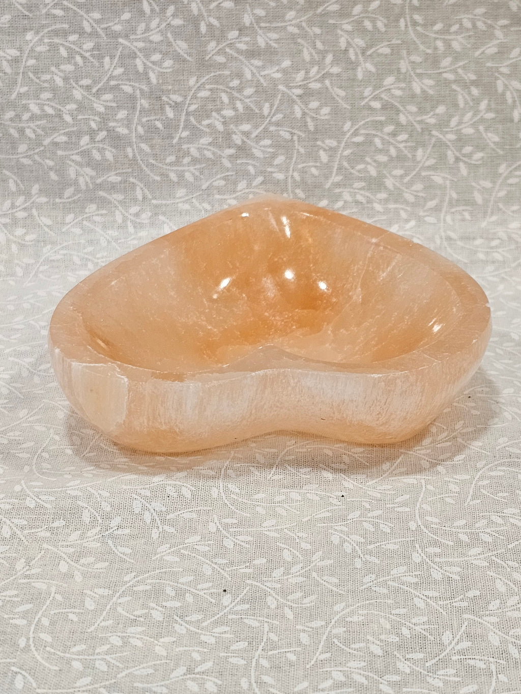 Orange Calcite Crystal Heart Bowl 5 Inch