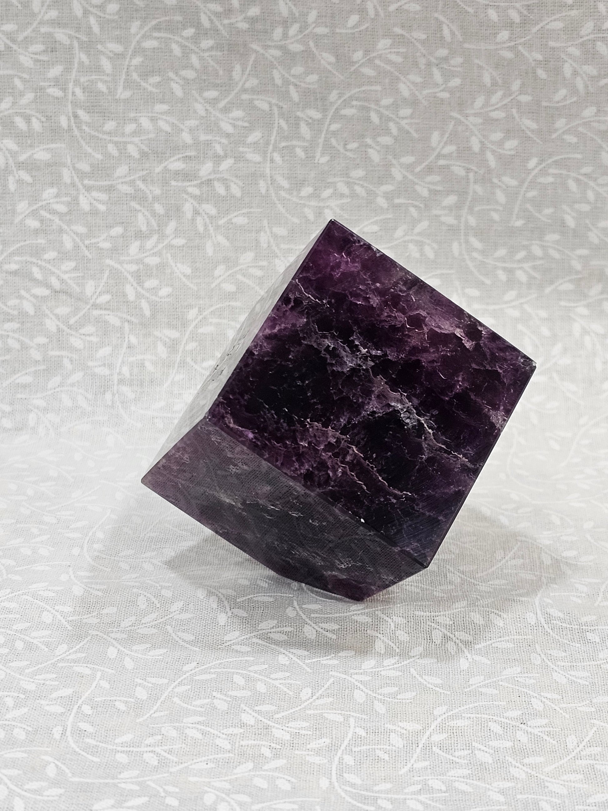 Purple Fluorite Crystal Cube