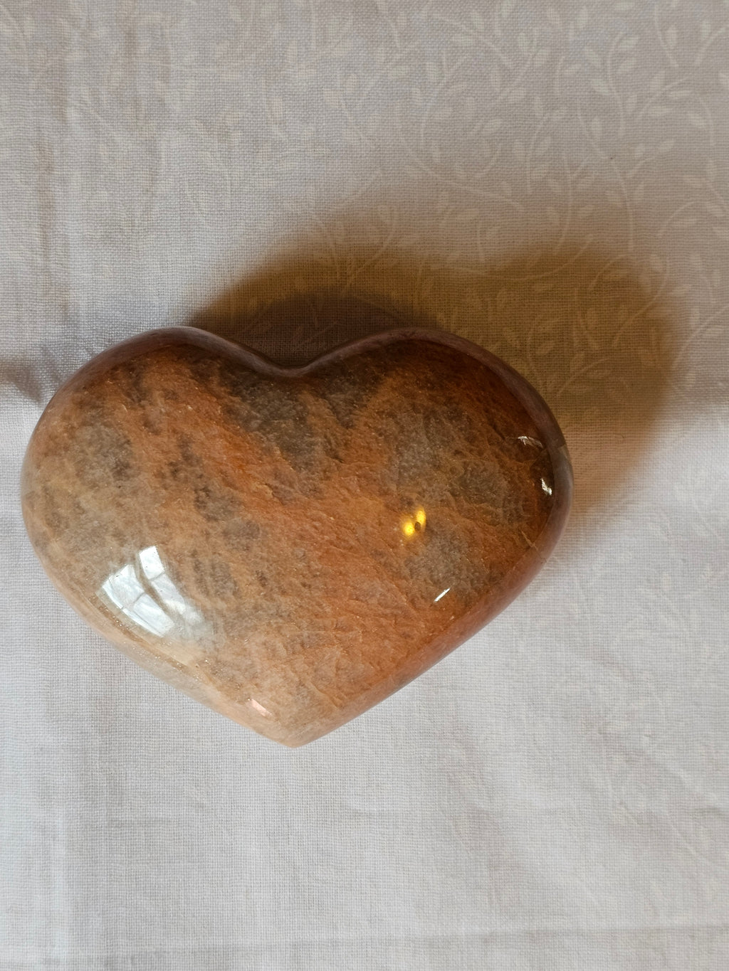 Peach Moonstone Crystal Heart 81mm