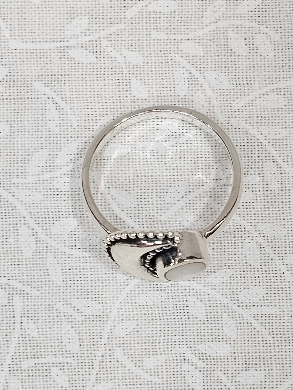 Sterling Silver Moonstone Gemstone Moon Ring 7.5