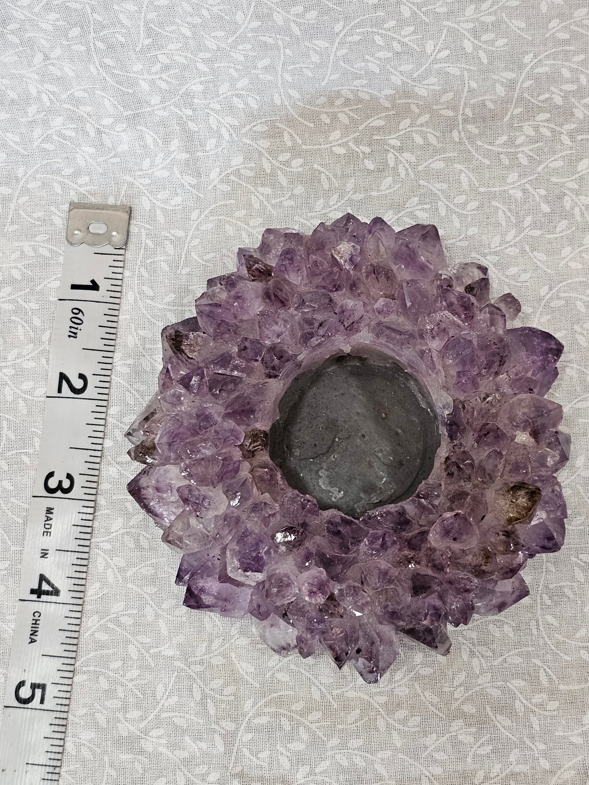 Amethyst Raw Crystal Candle Holder
