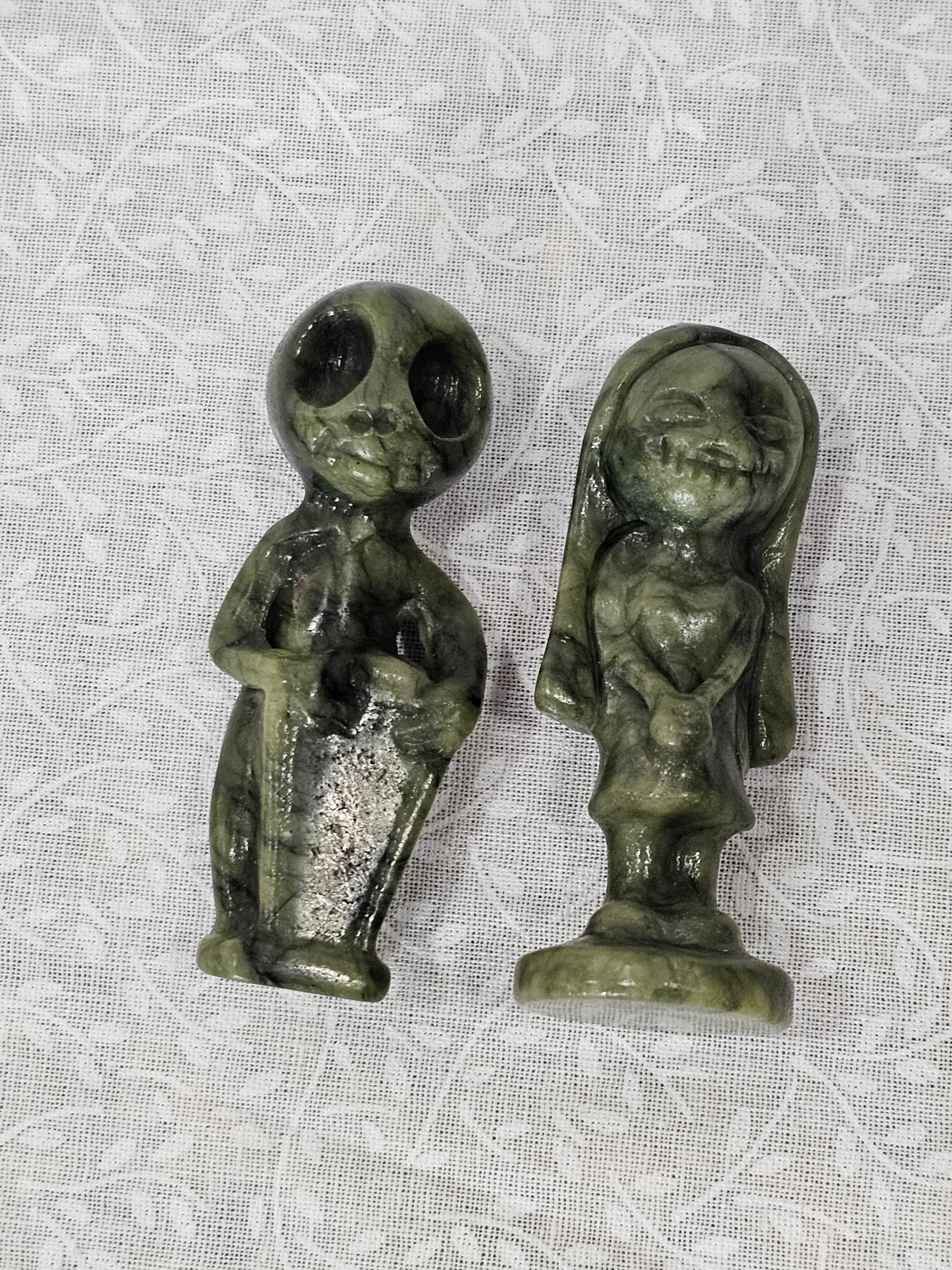 Serpentine Crystal Skully & Sally Nightmare Before Christmas