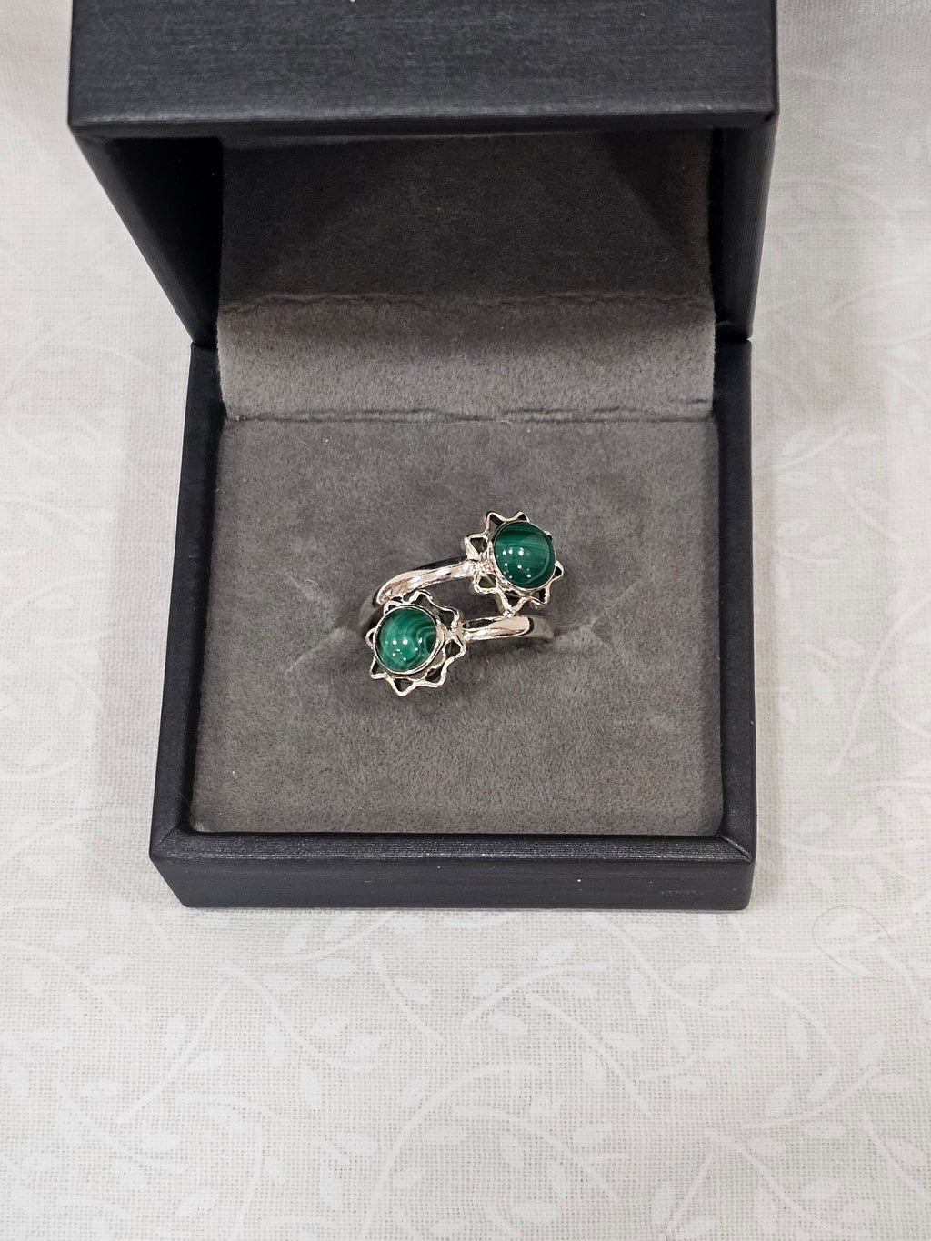 Sterling Silver Malachite Gemstone Ring 5