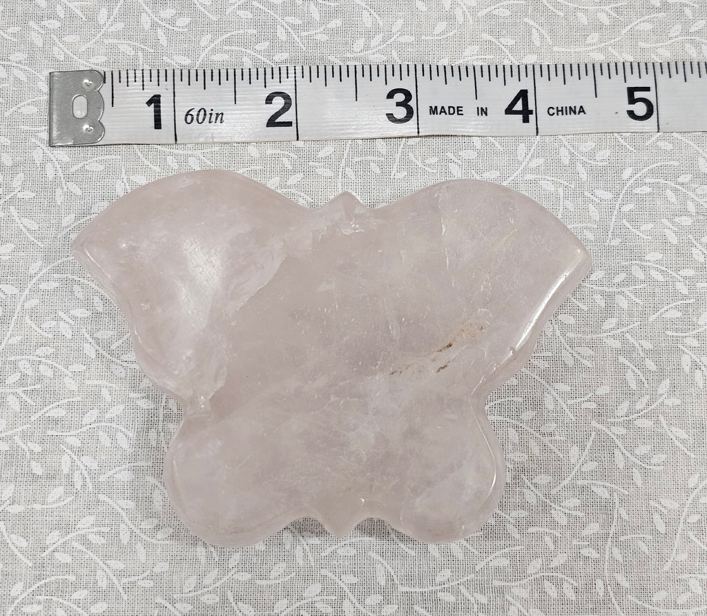 Pink Quartz Crystal Butterfly 4.5 Inch