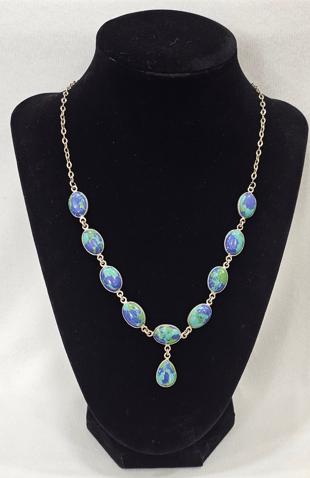Peacock Dahlia Sterling Silver Necklace