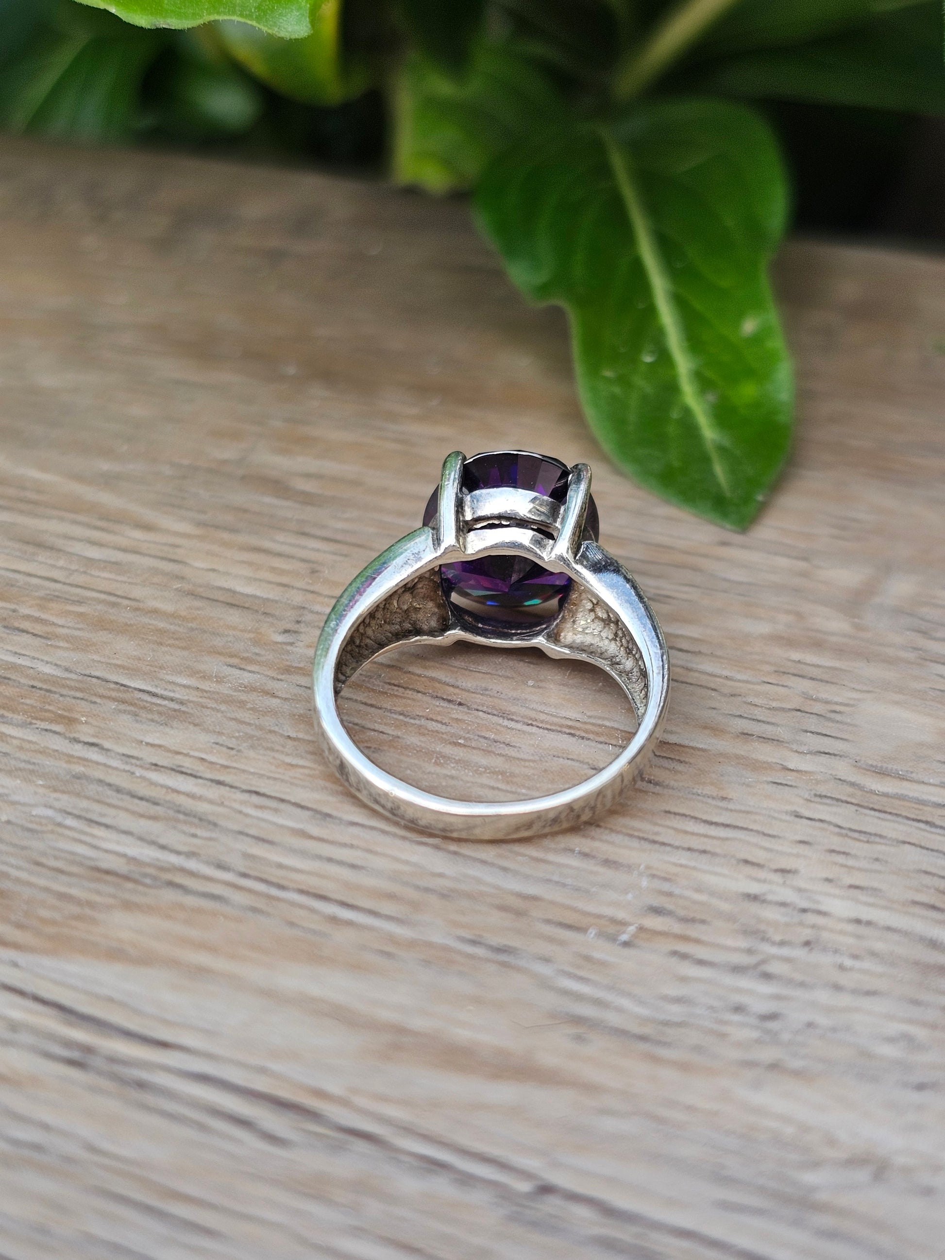 Amethyst Gemstone Sterling Silver Ring — Size 5